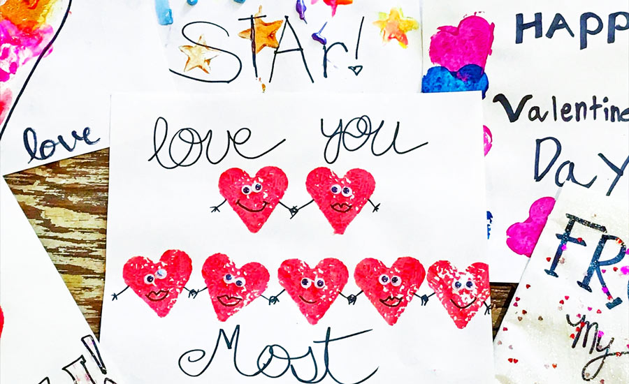 DIY Valentines with Homemade Potato Stamps