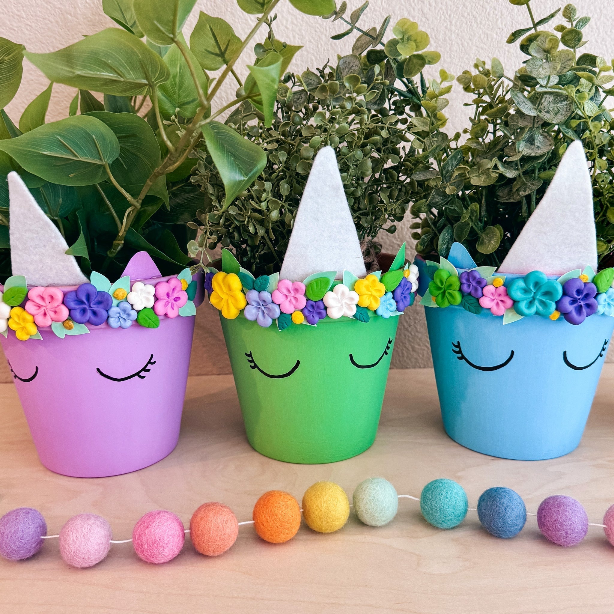 DIY Unicorn Planter with OOLY Air Dry Clay and Markers