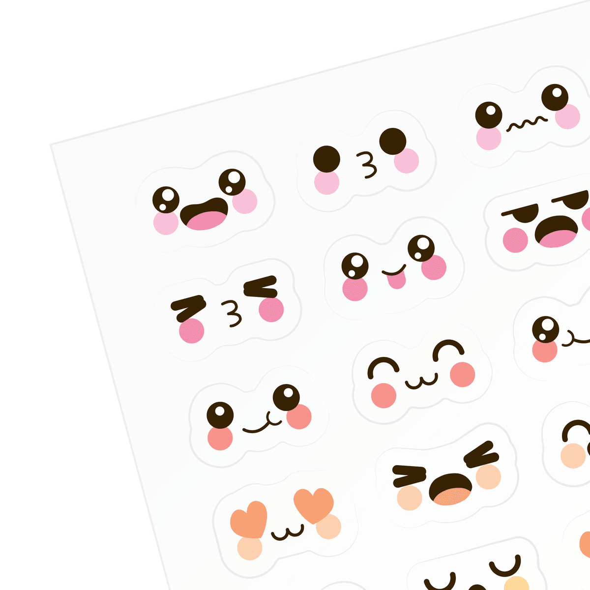 Stickiville Cute Expressions sticker sheet closeup
