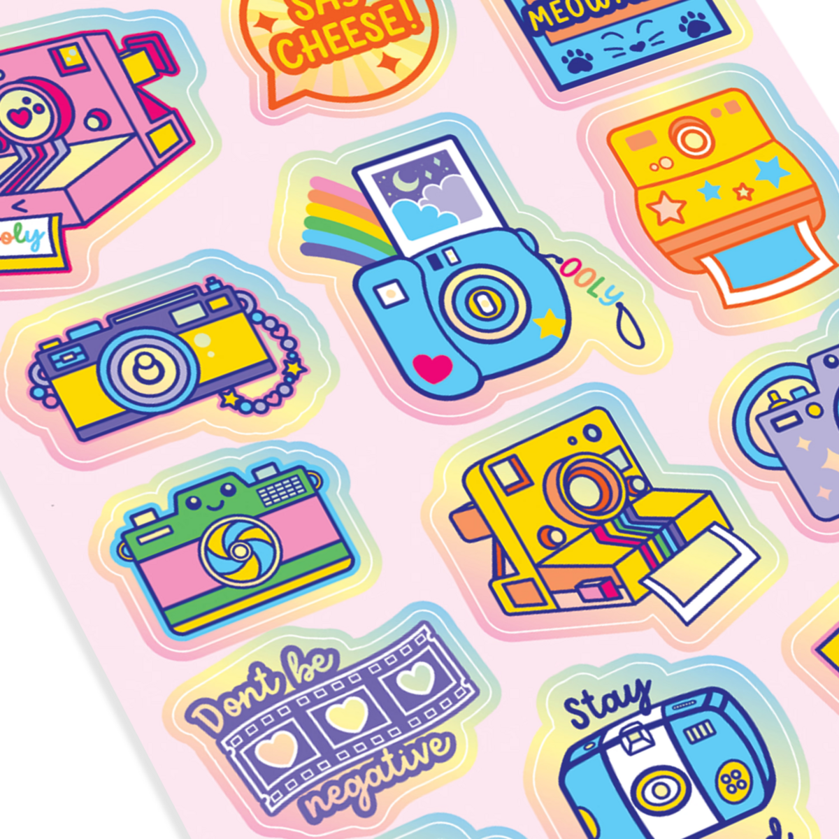 Stickiville Cute Cameras sticker sheet close up