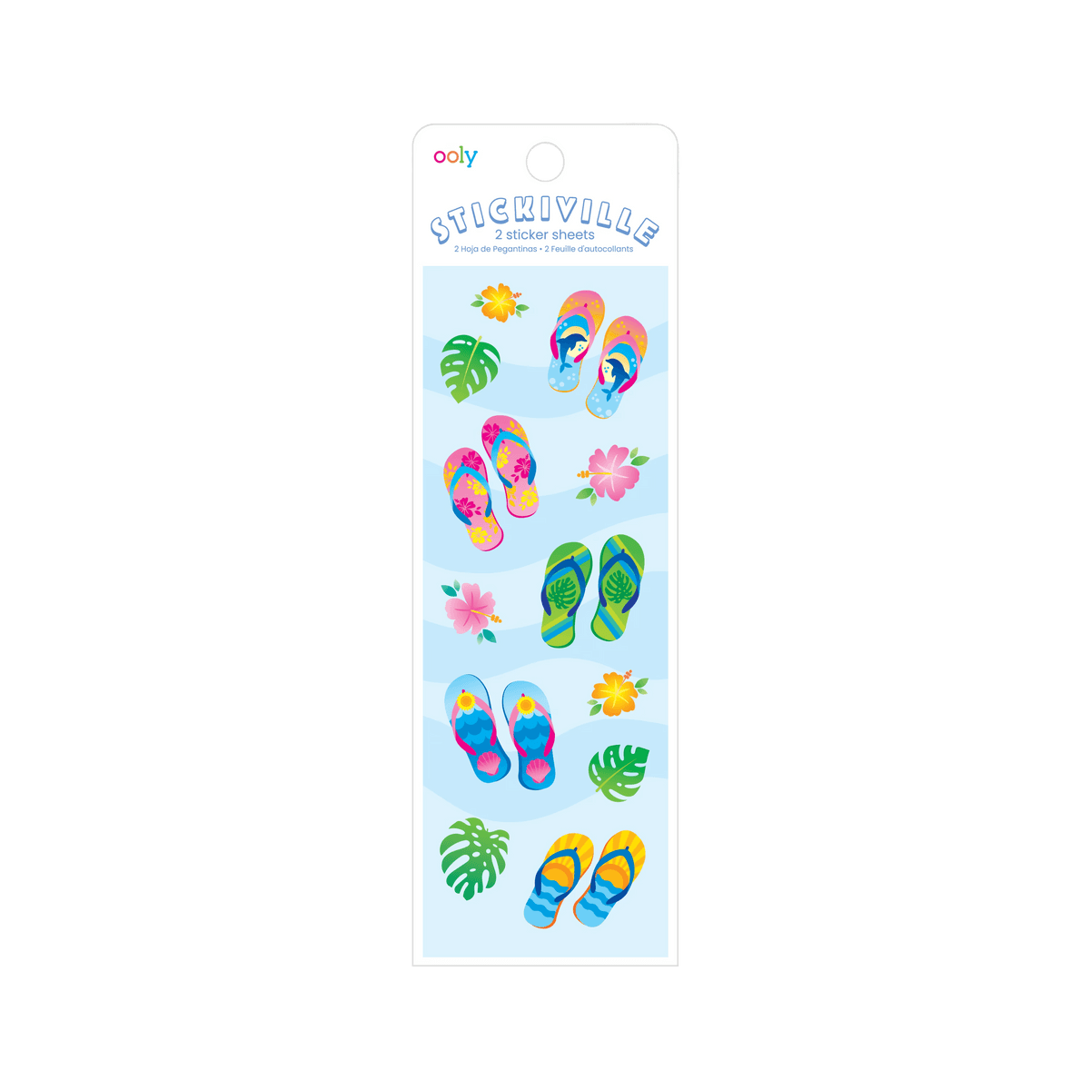 Stickiville Flip Flops sticker sheets in packaging