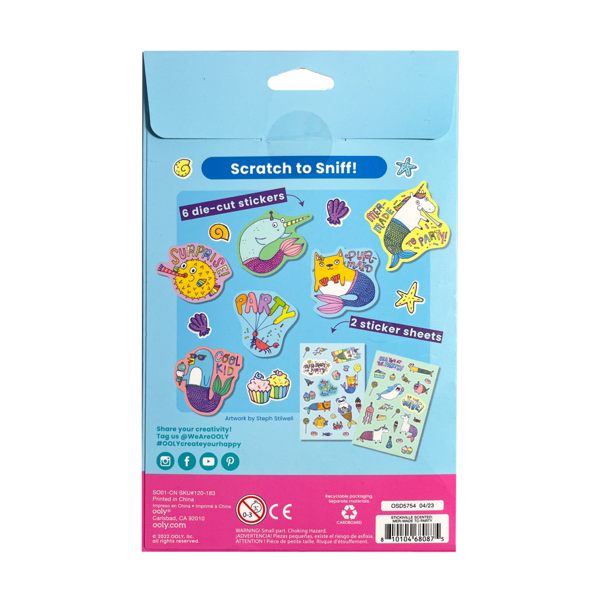 Stickiville Mer-Made to Party Scented Stickers