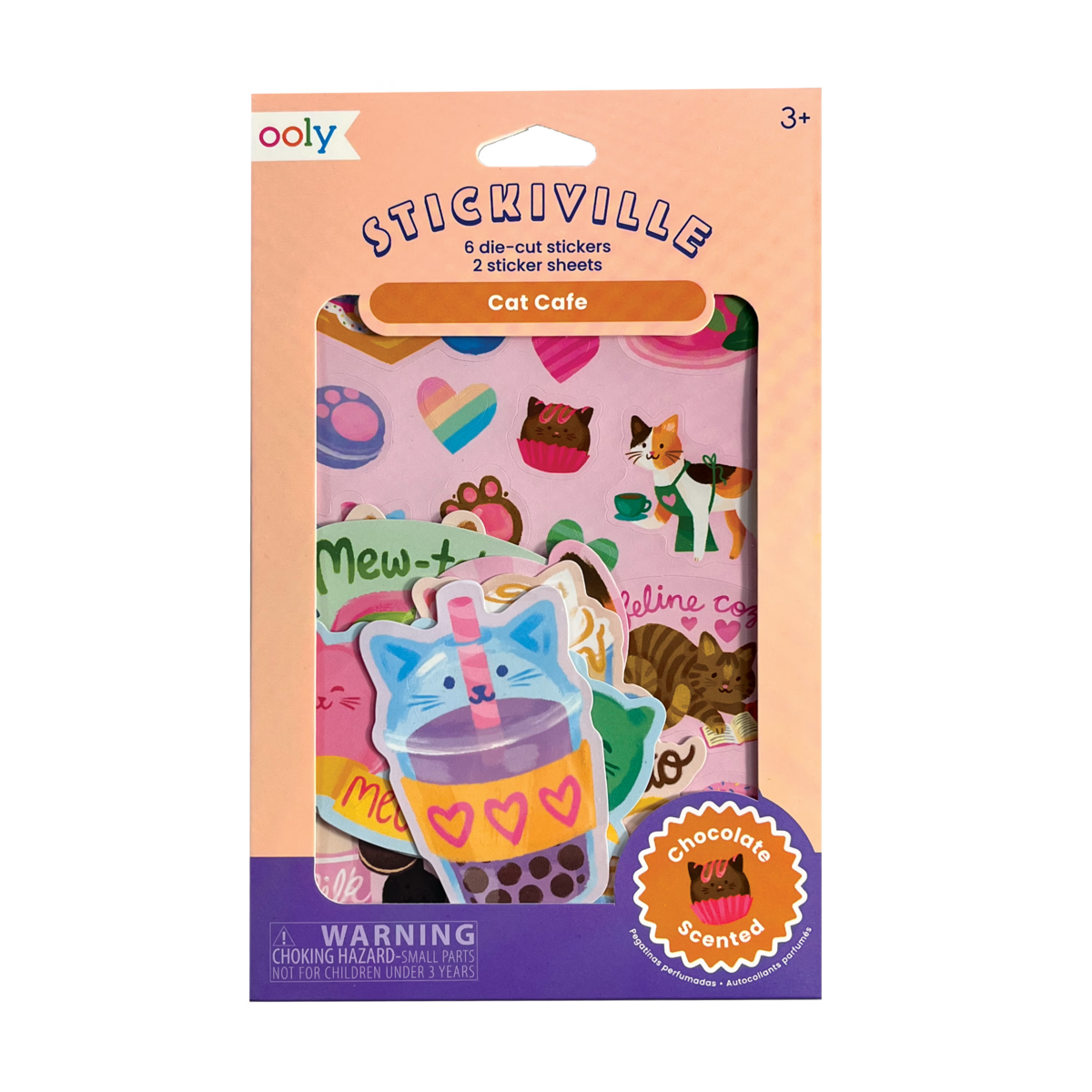 Ooly Stickiville Stickers: Cat Cafe - Scented
