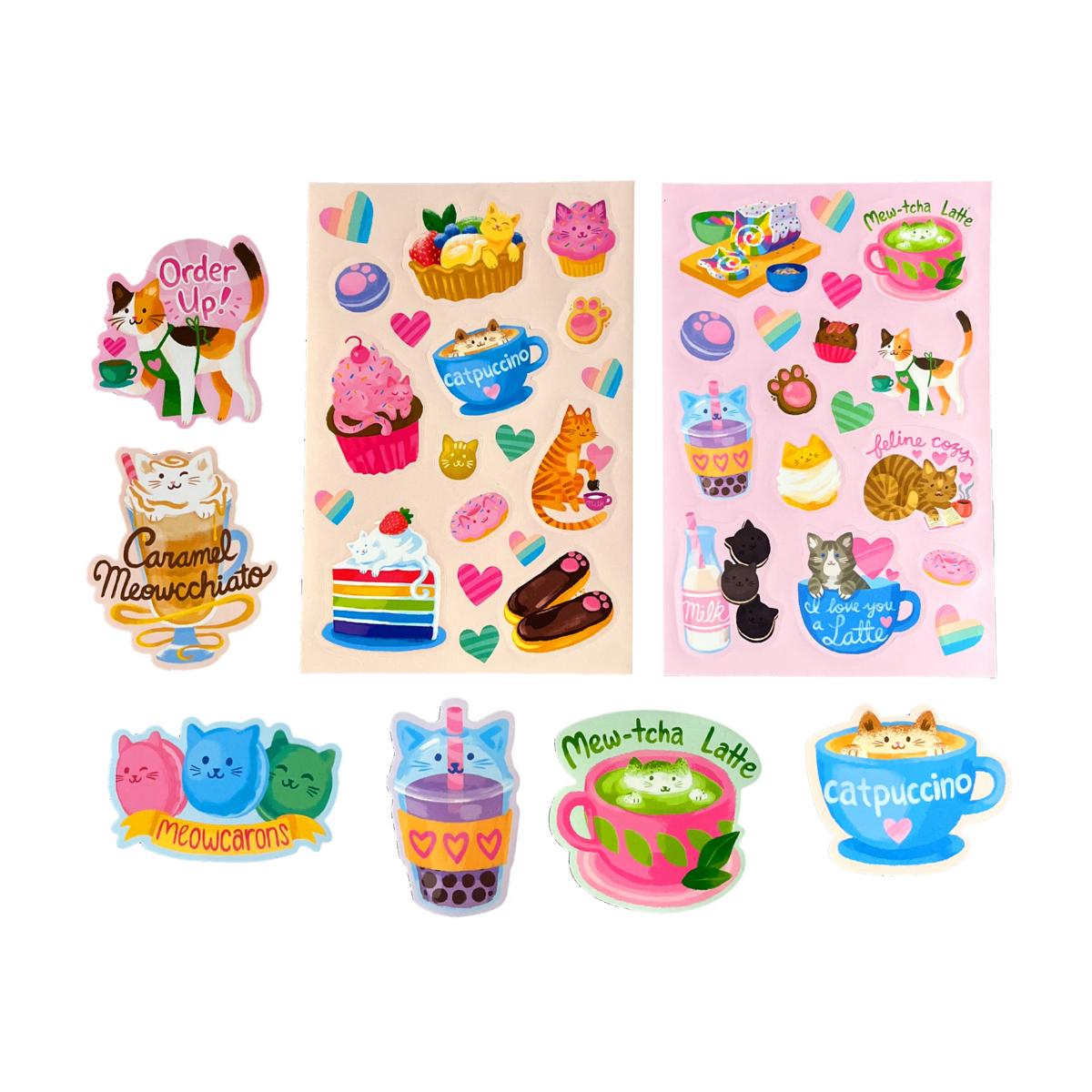 Stickiville Cat Cafe Scented Stickers out of packaging