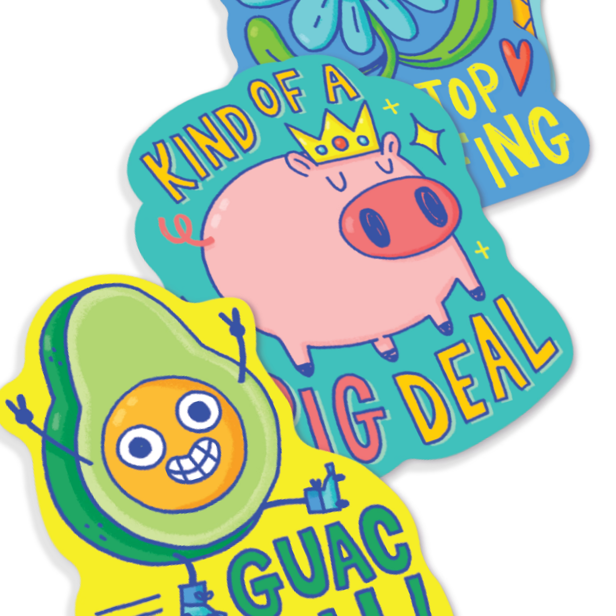 Stickiville Punny Pals vinyl stickers close up