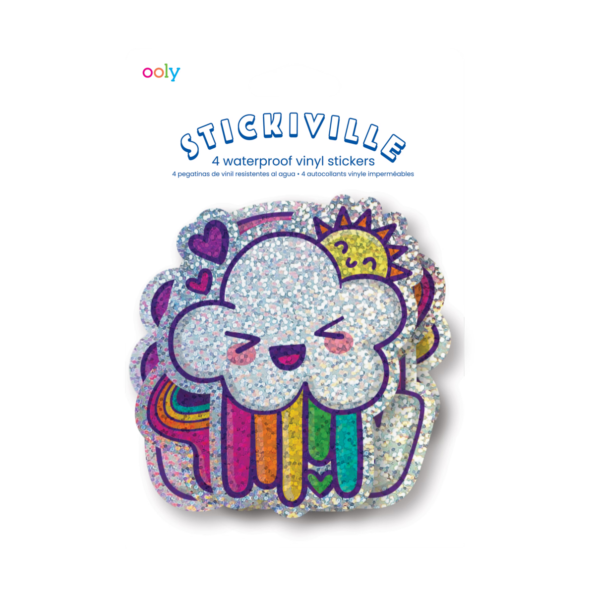 Stickiville Vinyl Happy Rainbow stickers in packaging