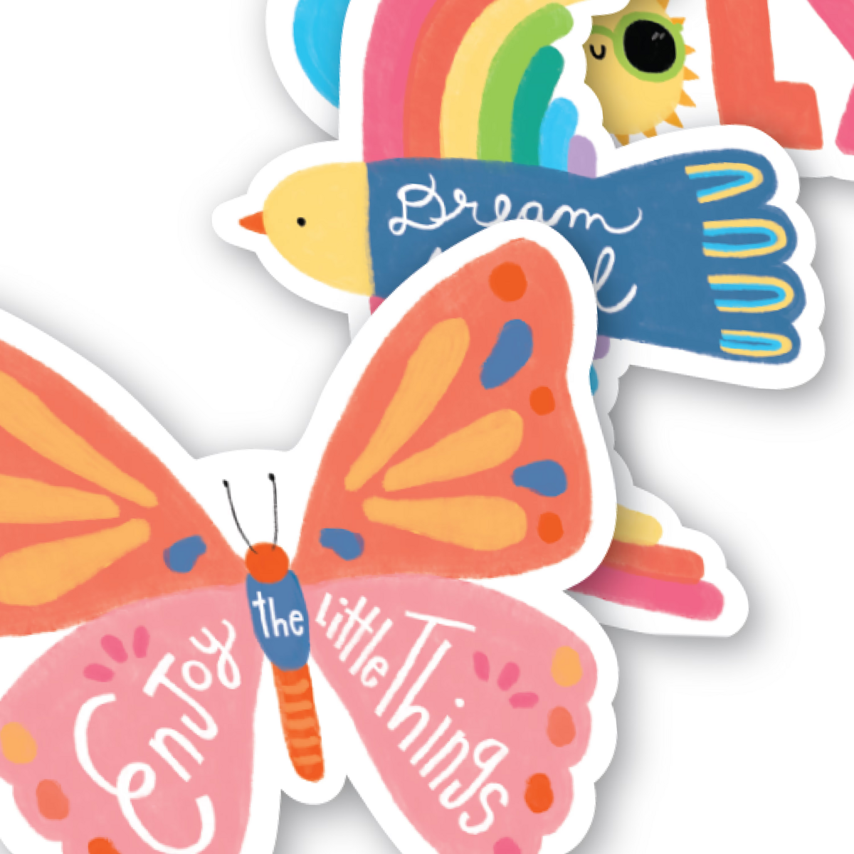 Stickiville Dream vinyl stickers close up