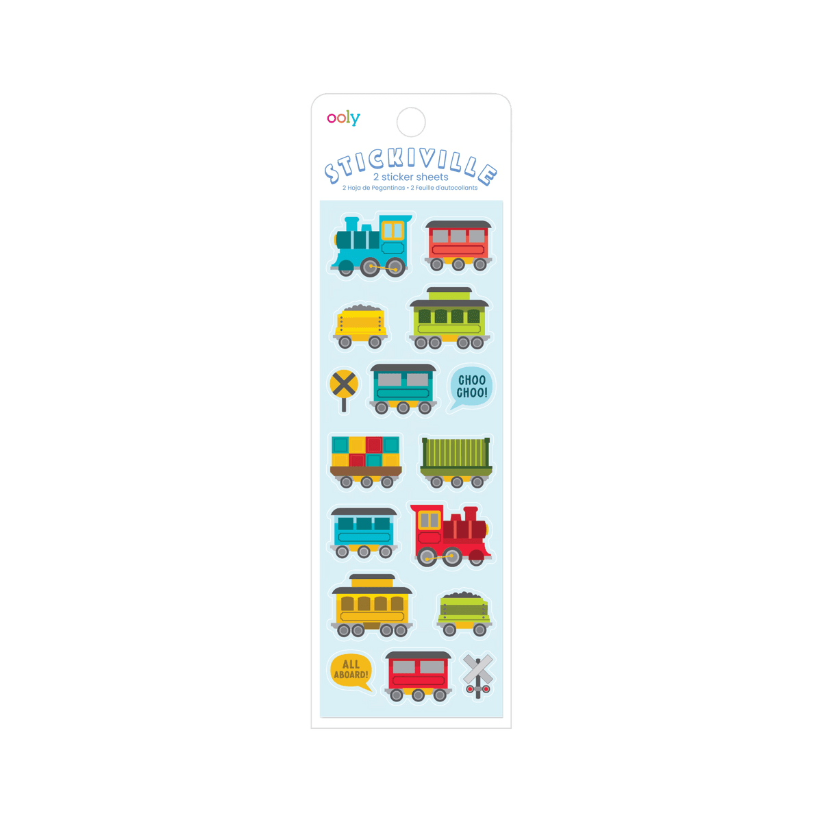 Stickiville All Aboard! sticker sheets in packaging