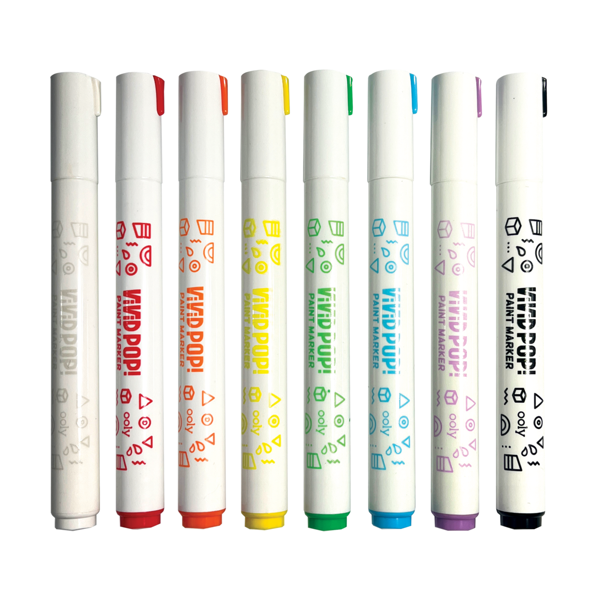 Vivid Pop! Water Based paint markers out of packaging with caps on
