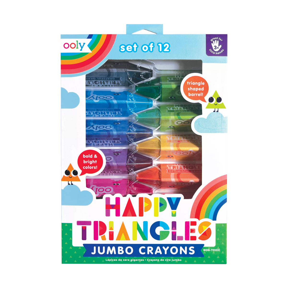 Happy Triangles Jumbo Crayons Set of 12 OOLY