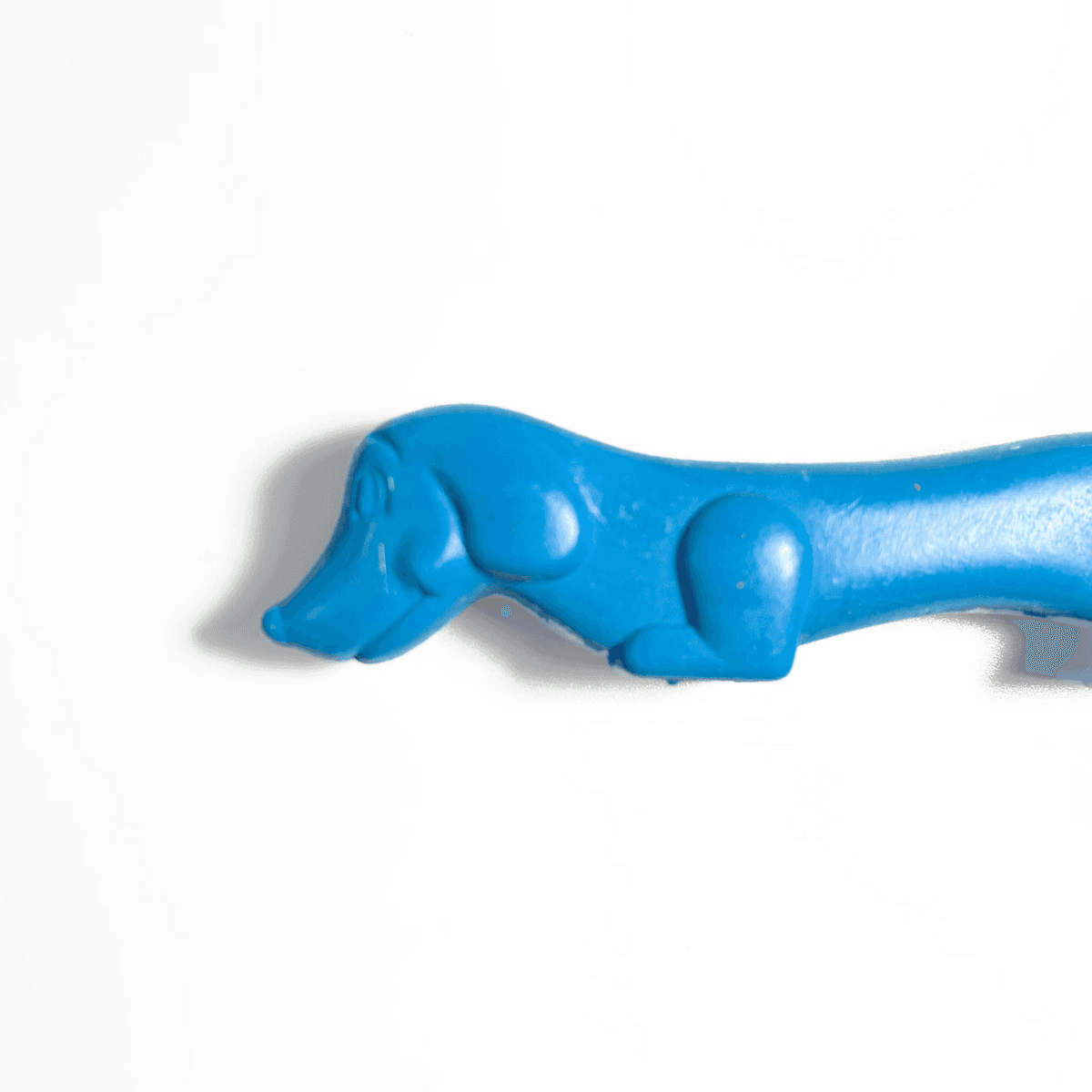 Close up of blue Pawsome Pups dog crayons