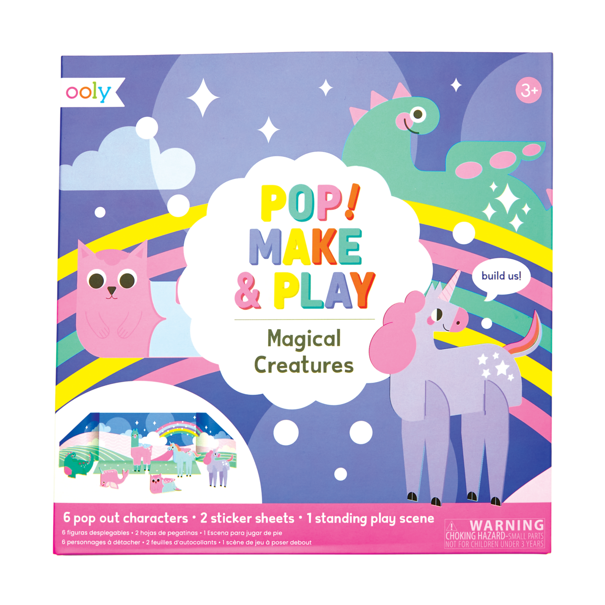 OOLY front view of Pop! Make and Play Activity Scene - Magical Creatures of packaging