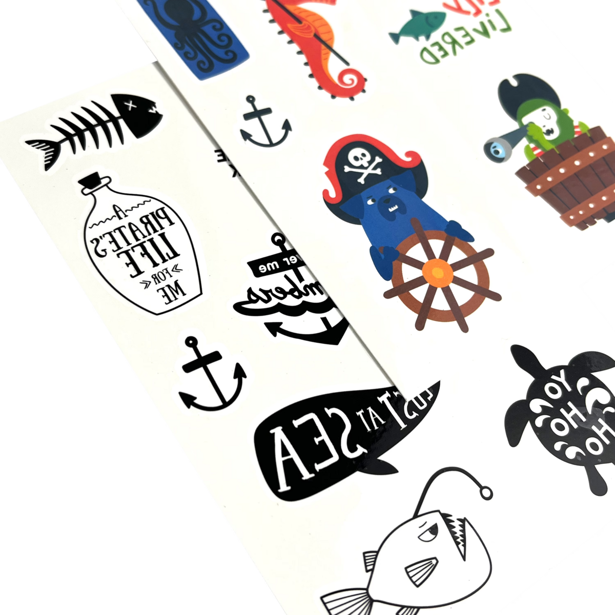 Pirate's Life Mini Tattoo Palooza Temporary Tattoos close up