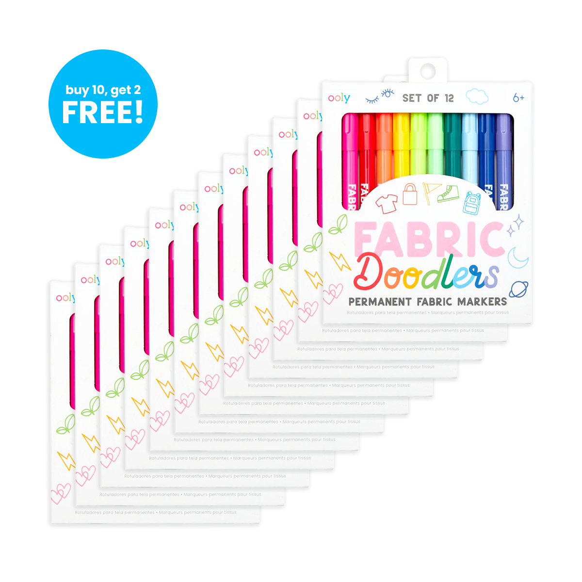 A bundle of 12 sets of Fabric Doodlers