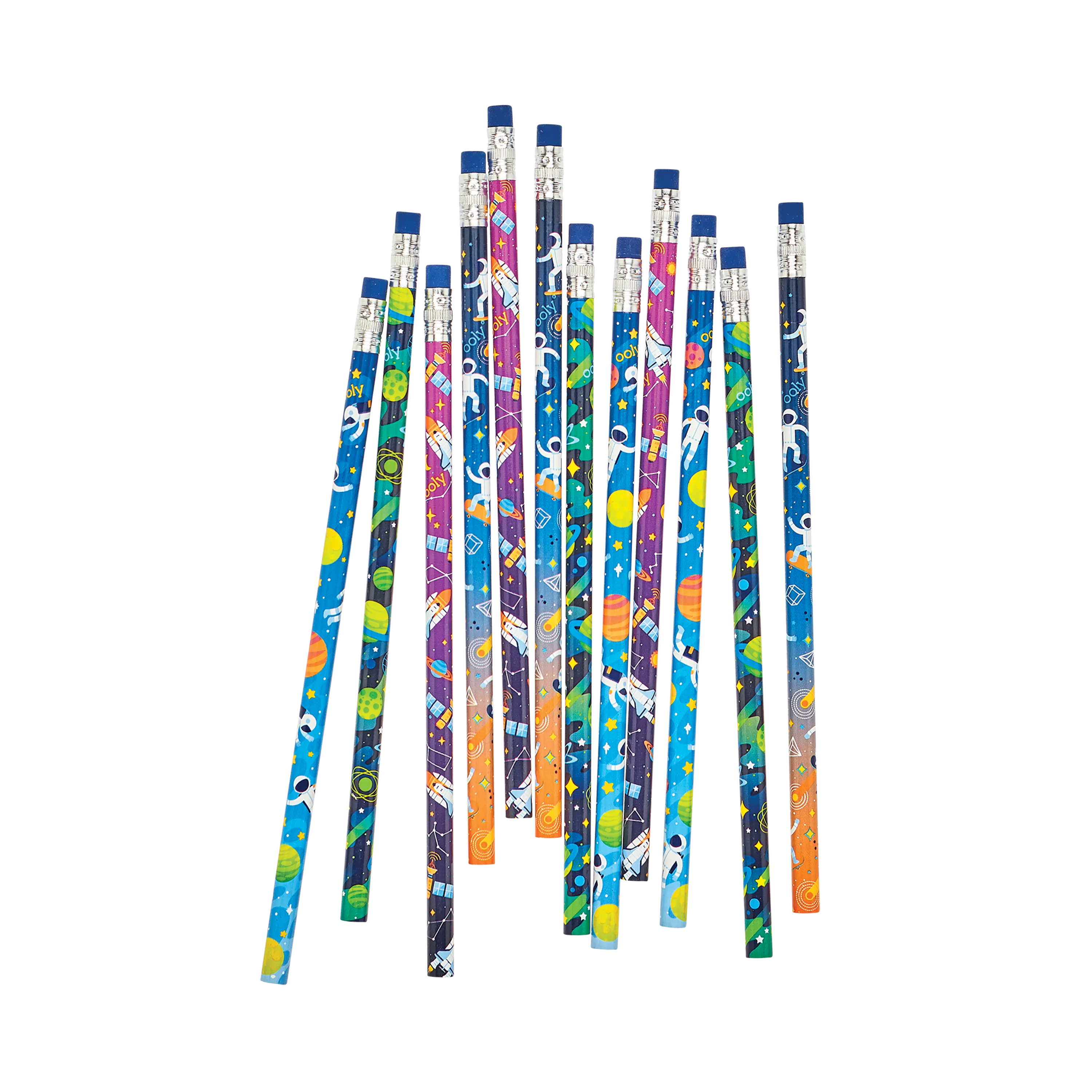 Group of unsharpened pencils from OOLY Astronaut pencil set
