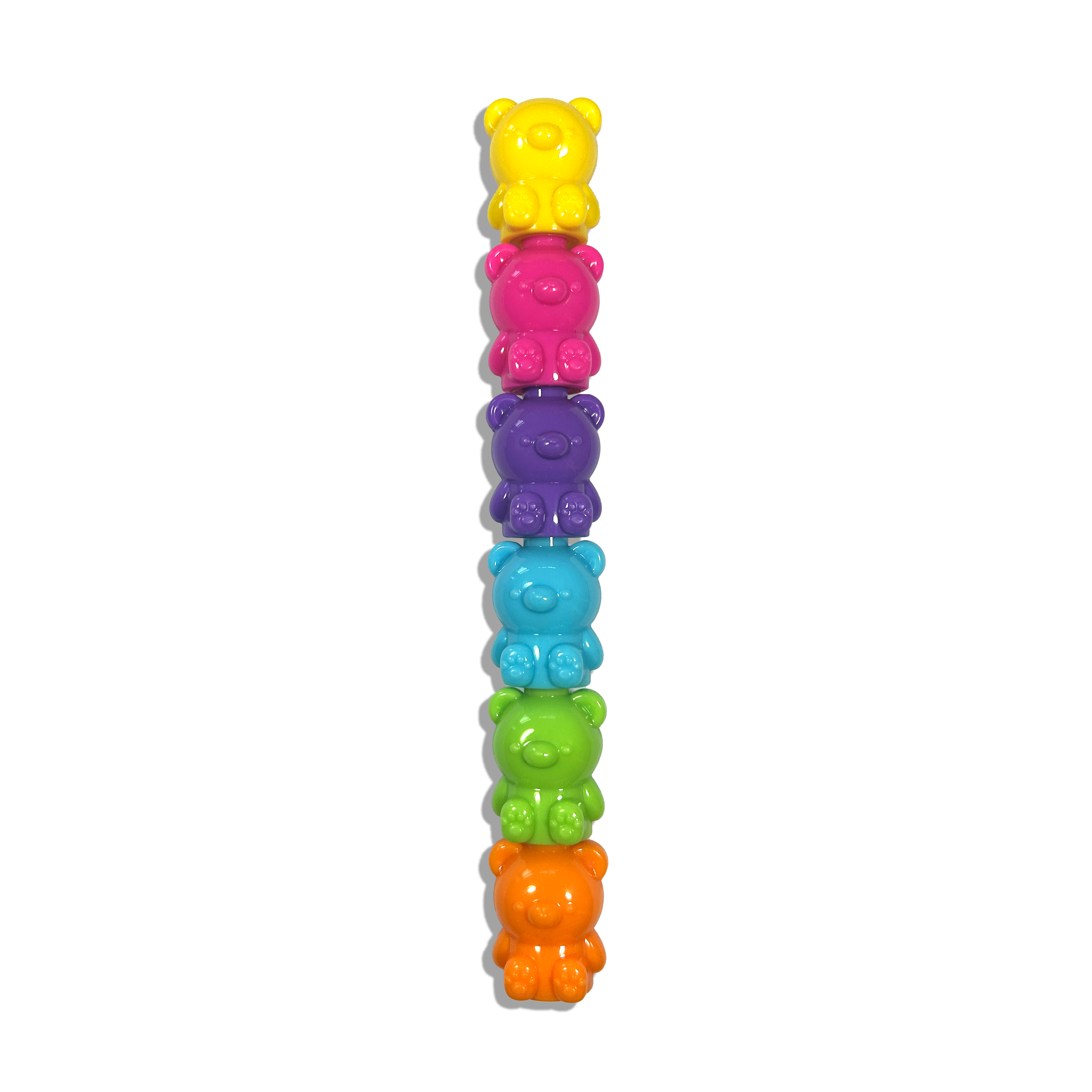 Stack of OOLY Bear Besties Stacking Highlighters on a white background