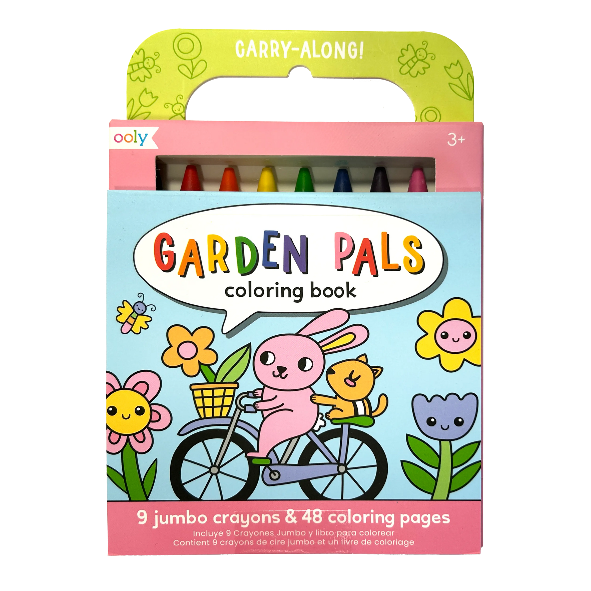 Carry Along! Coloring Book and Crayon Set - Garden Pals - Set of 9