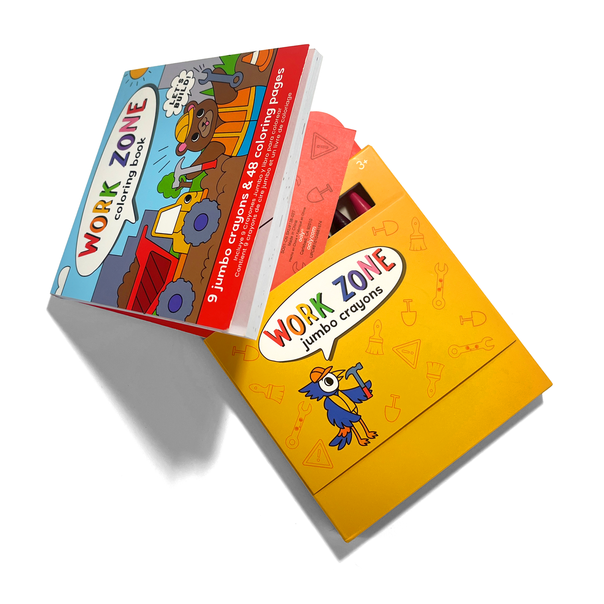 OOLY Carry Along! Coloring Book and Crayon Set - Unicorn Pals with angled coloring book and crayon set