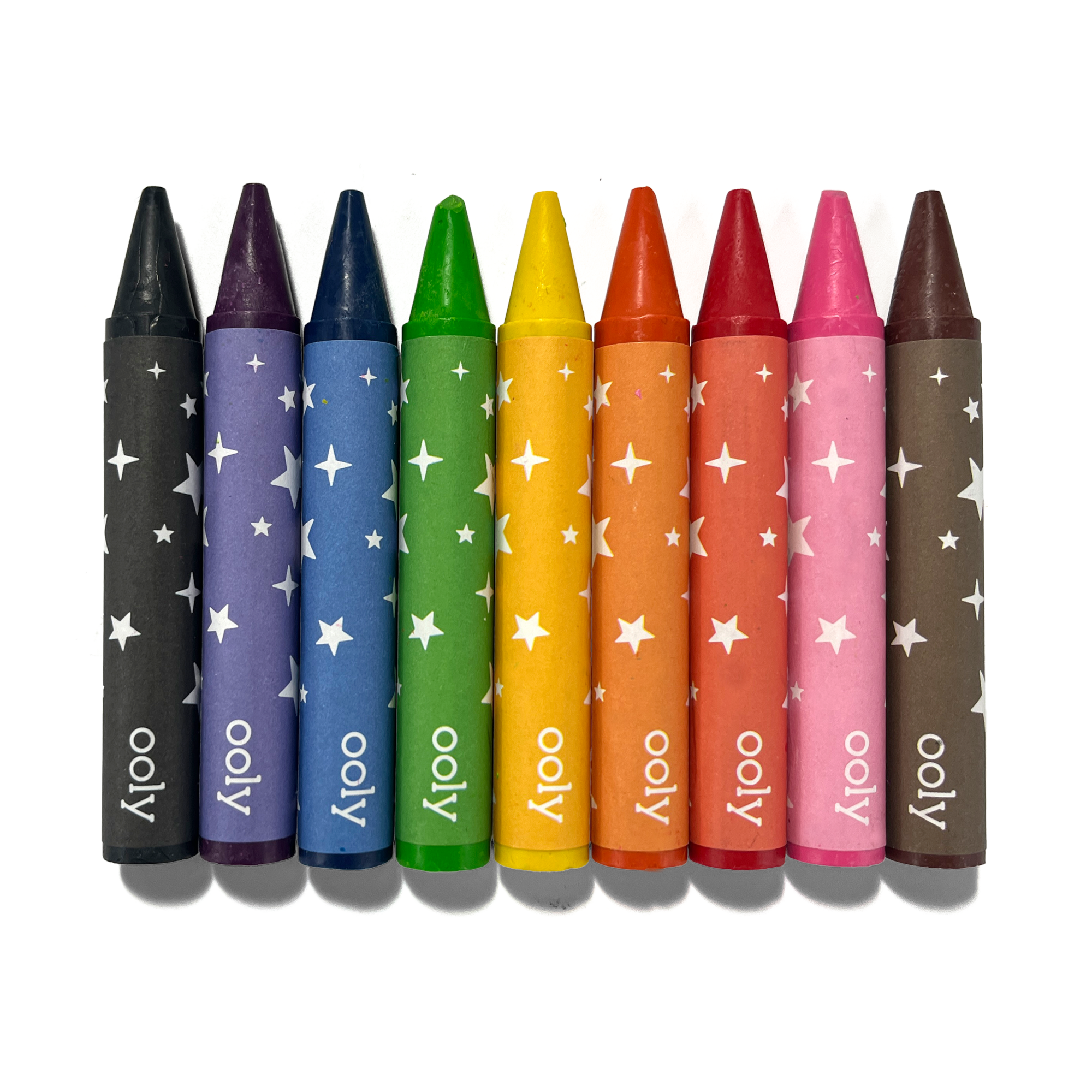 OOLY Carry Along! Coloring Book and Crayon Set - Unicorn Pals crayons in a row