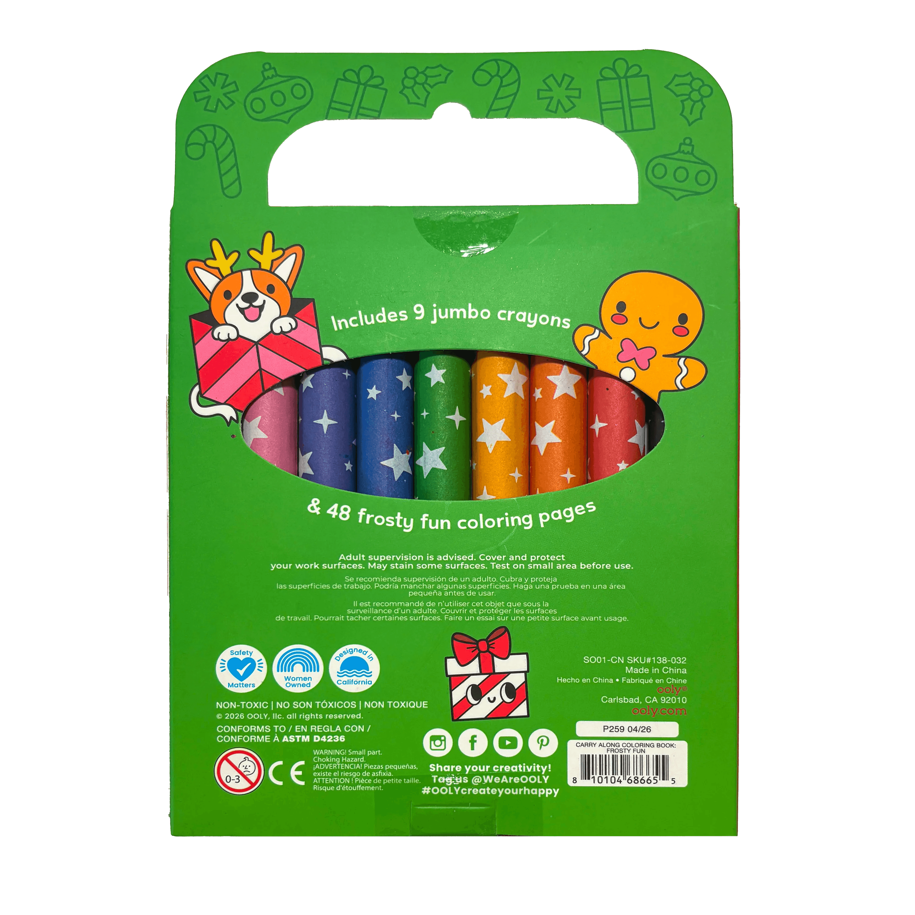 Carry-Along! Coloring Book and Crayon Set - Frosty Fun - Set of 9 Crayons