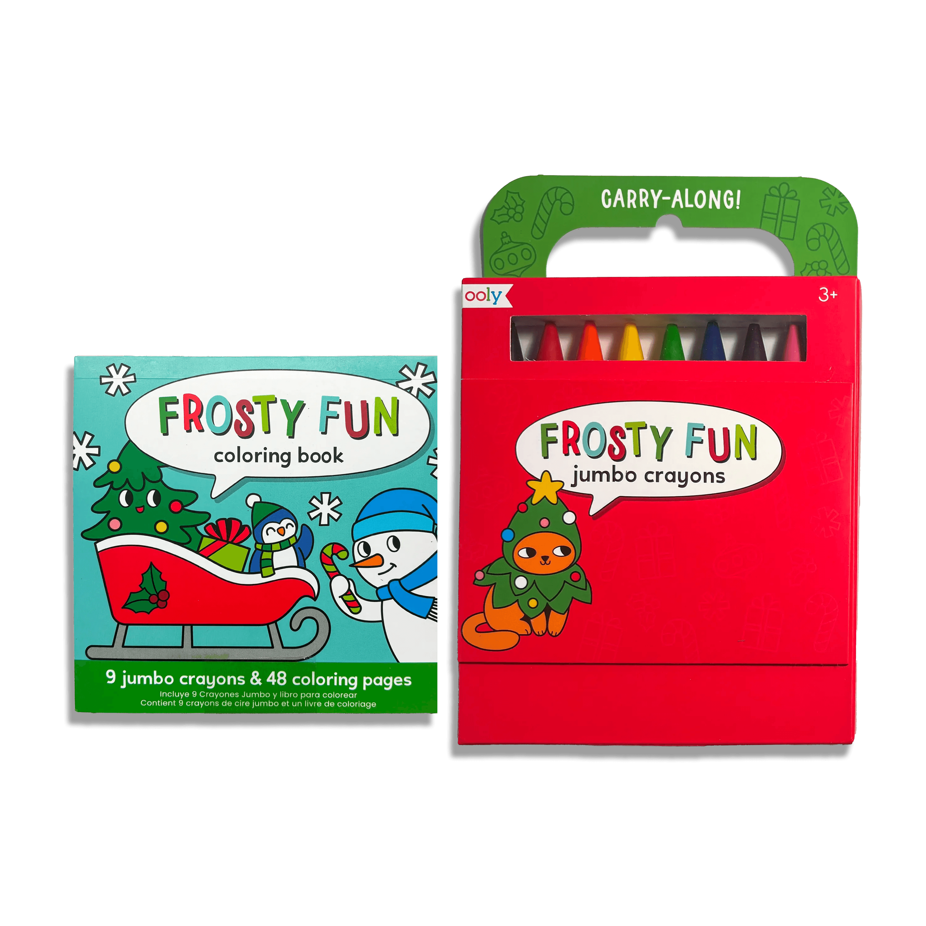 Carry-Along! Coloring Book and Crayon Set - Frosty Fun - Set of 9 Crayons