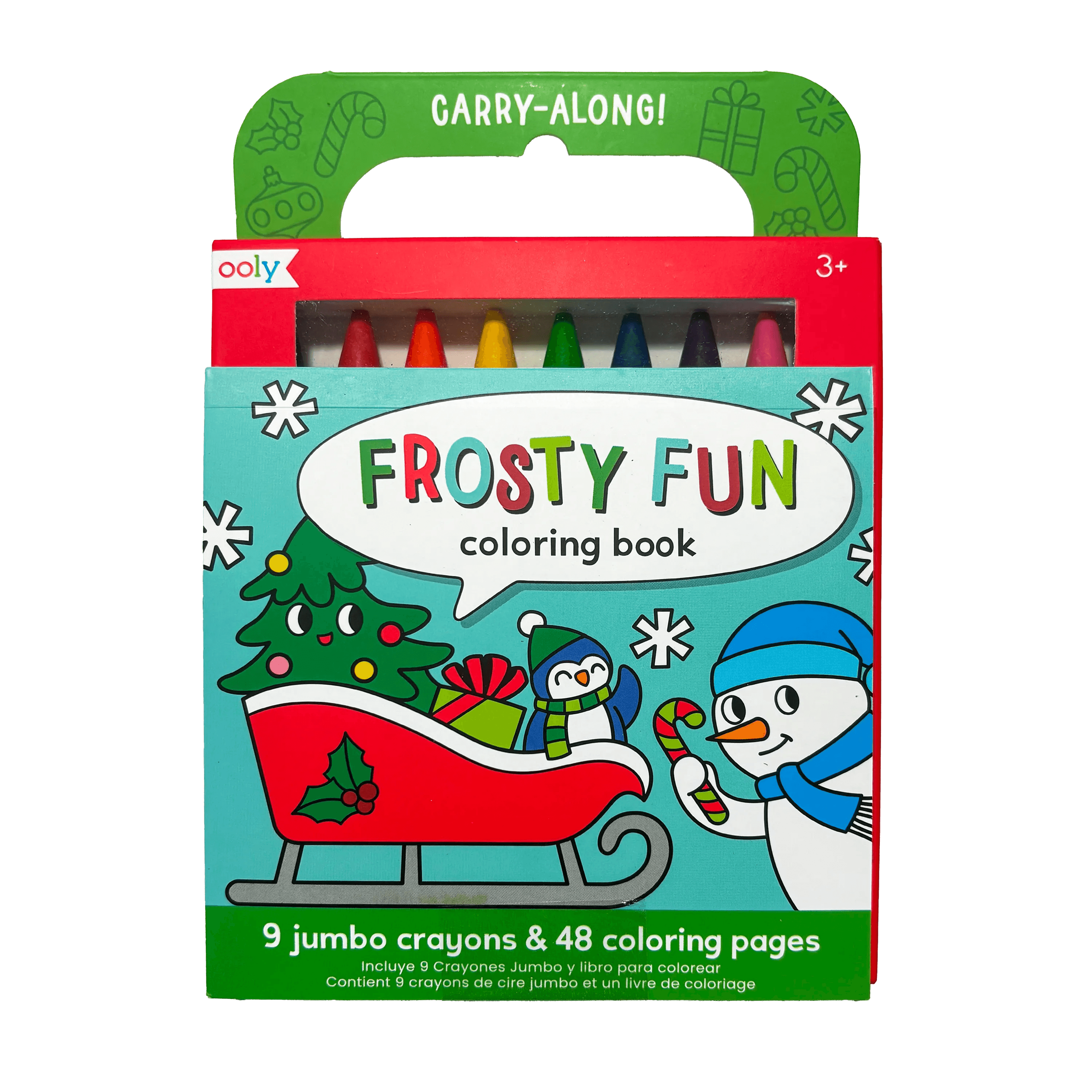Carry-Along! Coloring Book and Crayon Set - Frosty Fun - Set of 9 Crayons