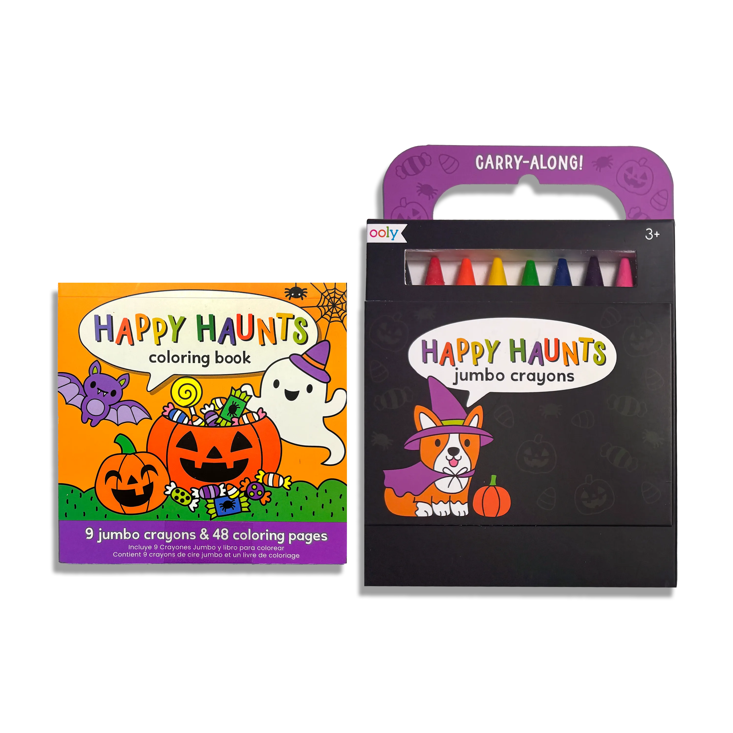 Carry-Along! Coloring Book and Crayon Set - Happy Haunts - Set of 9 Crayons