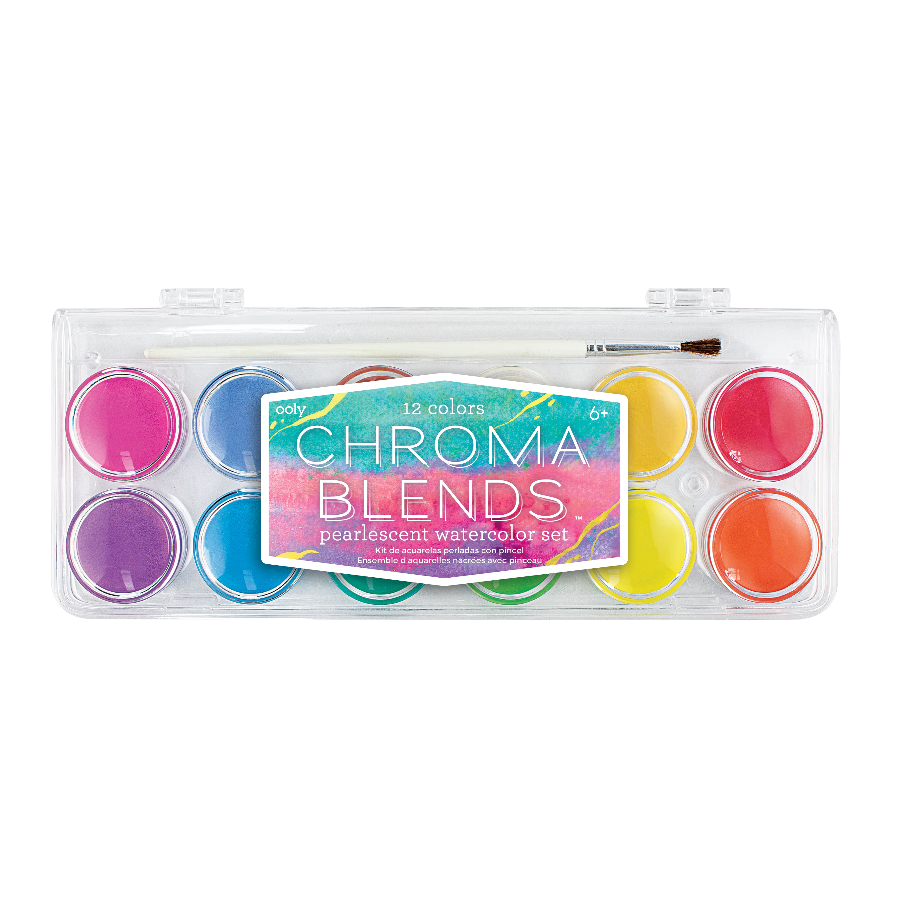 OOLY Chroma Blends Pearlescent watercolor set in closed case