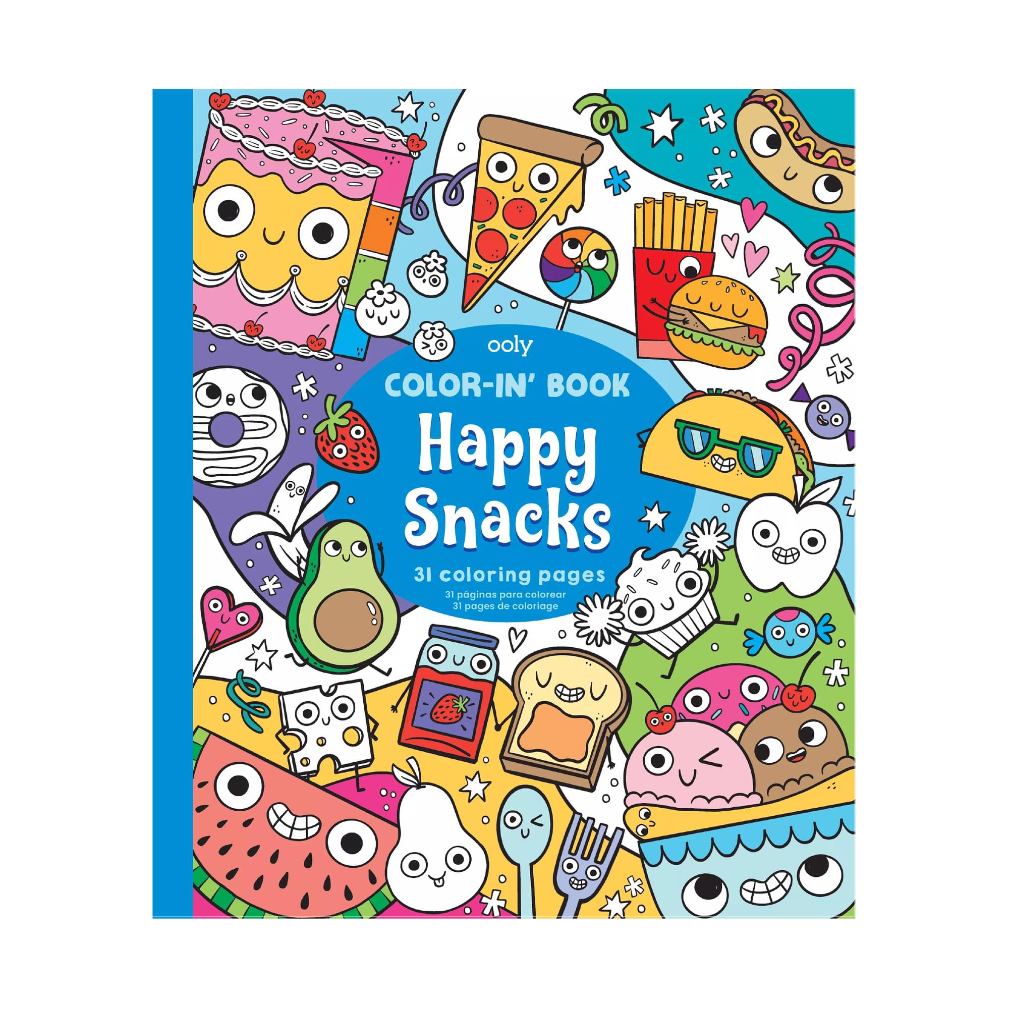 Color-in' Book Coloring Book - Happy Snacks - OOLY
