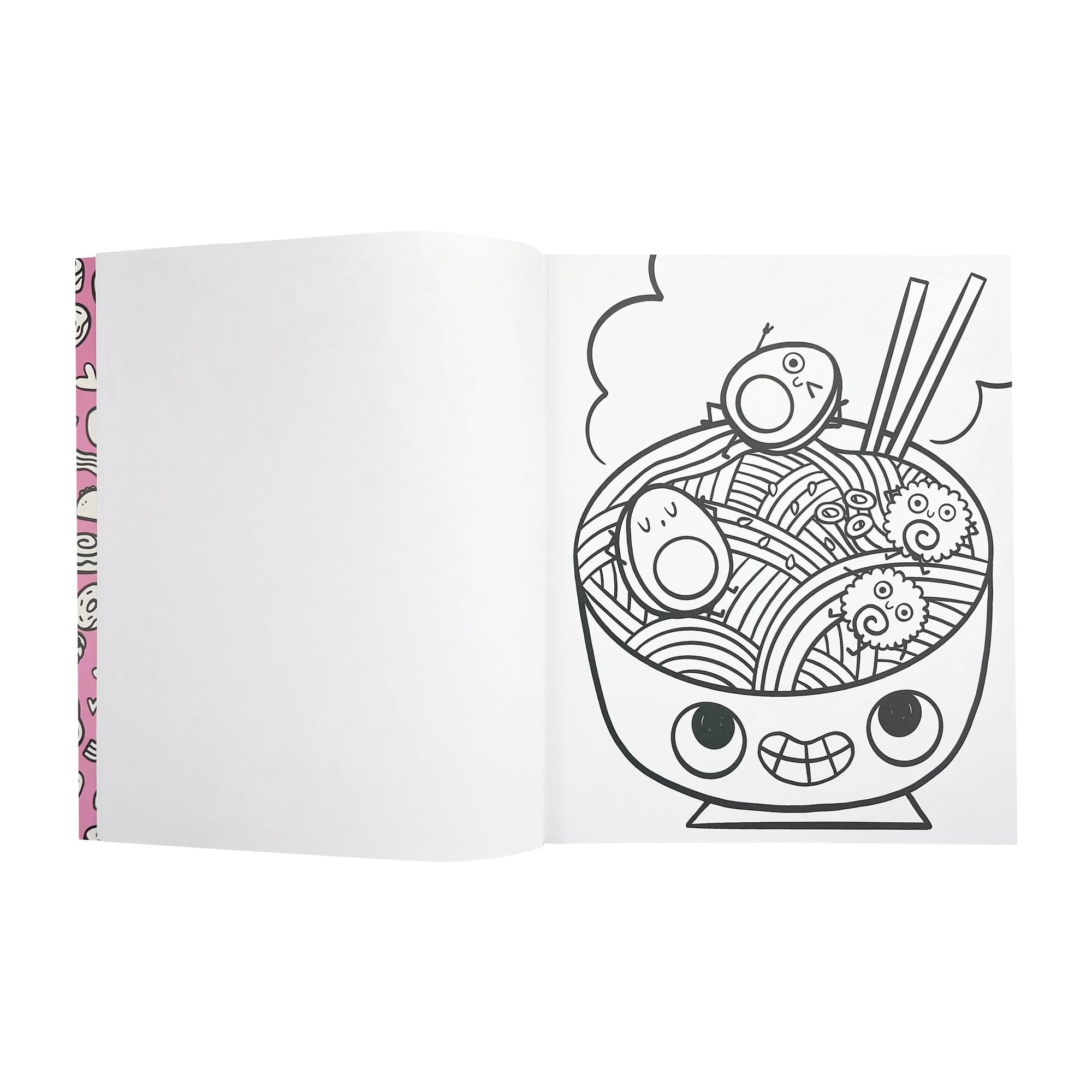 OOLY Color-In Book Coloring Book Happy Snacks open uncolored