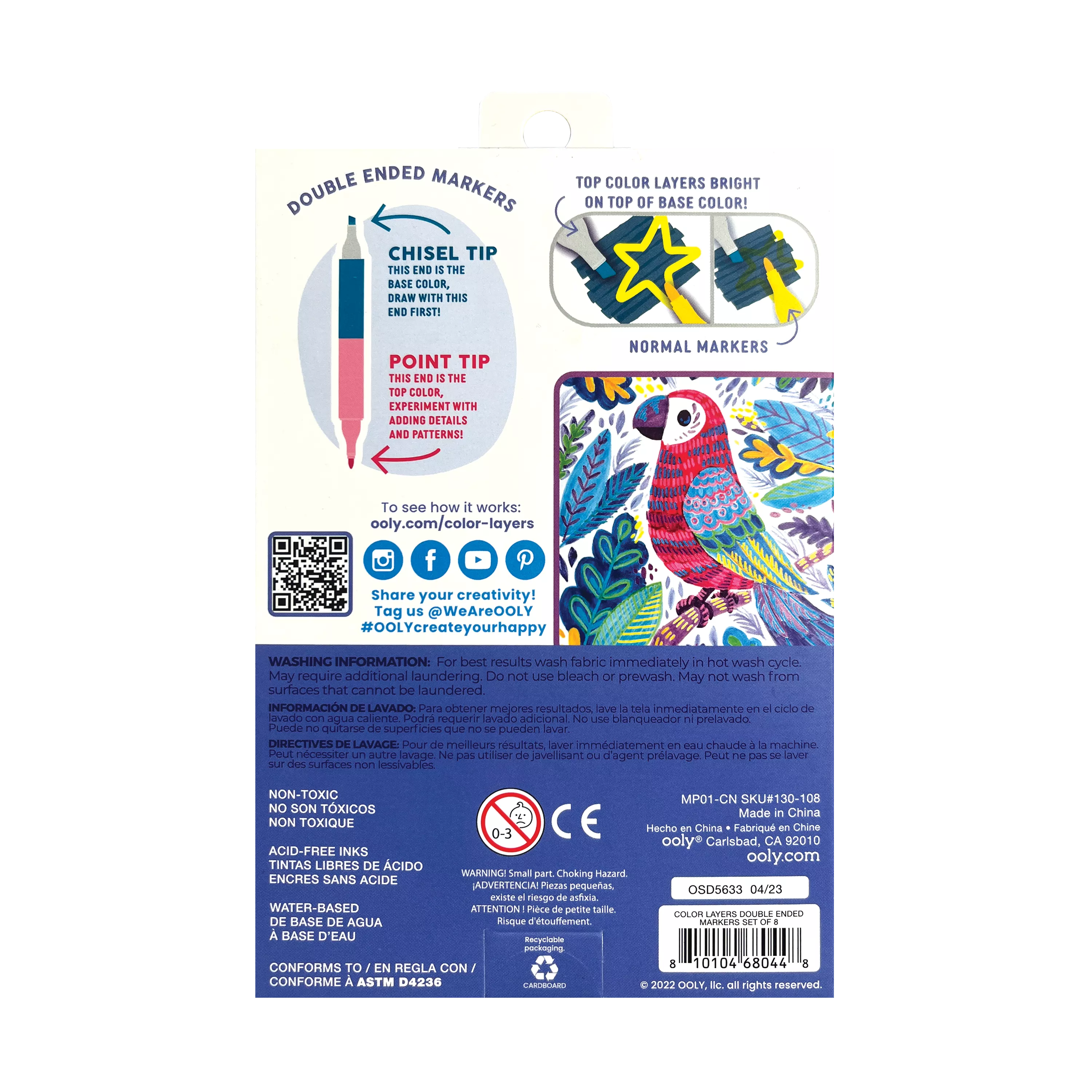 Color Layers double ended layering markers back of packing