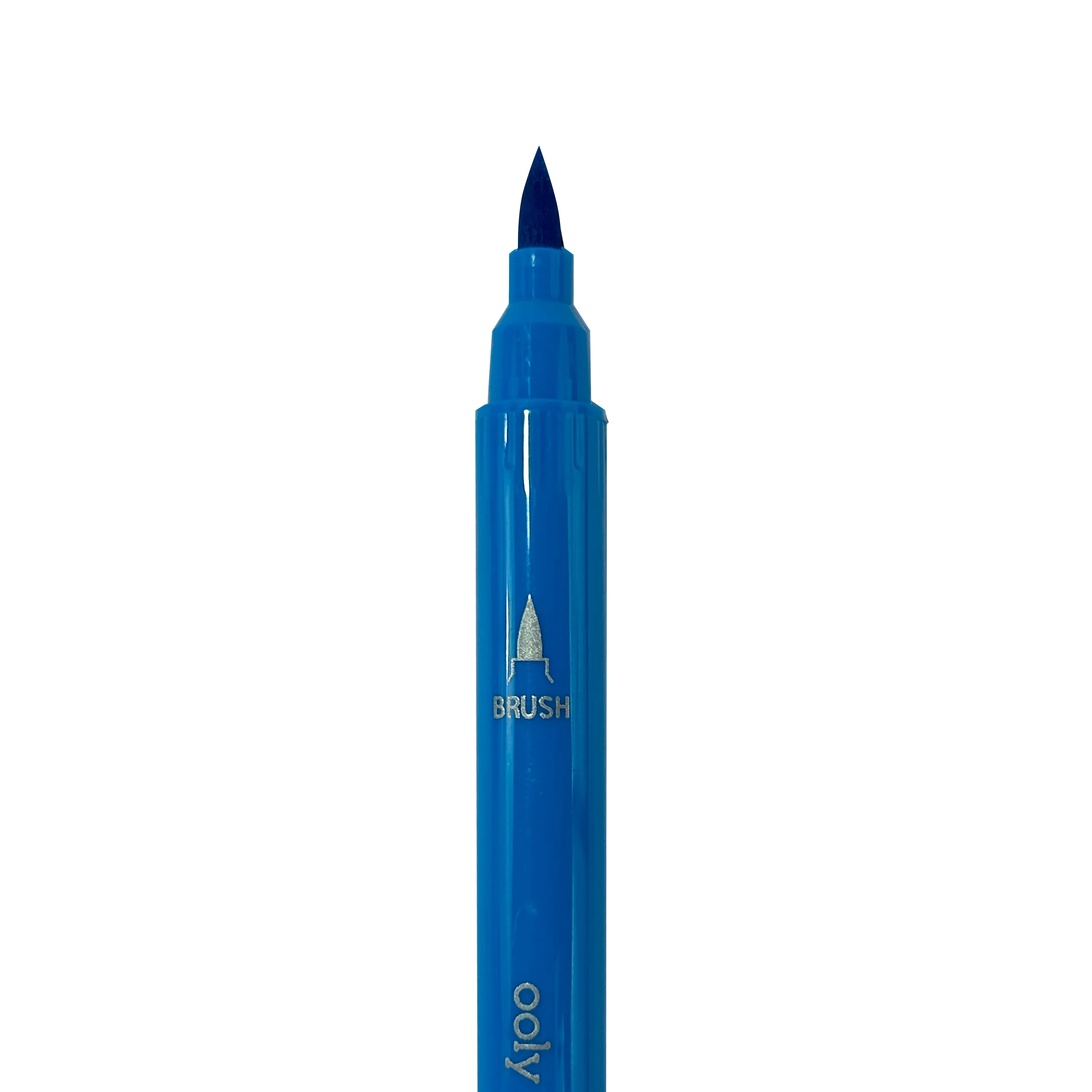 Close up of brush tip of blue marker from OOLY Color Luxe Double-Ended Markers