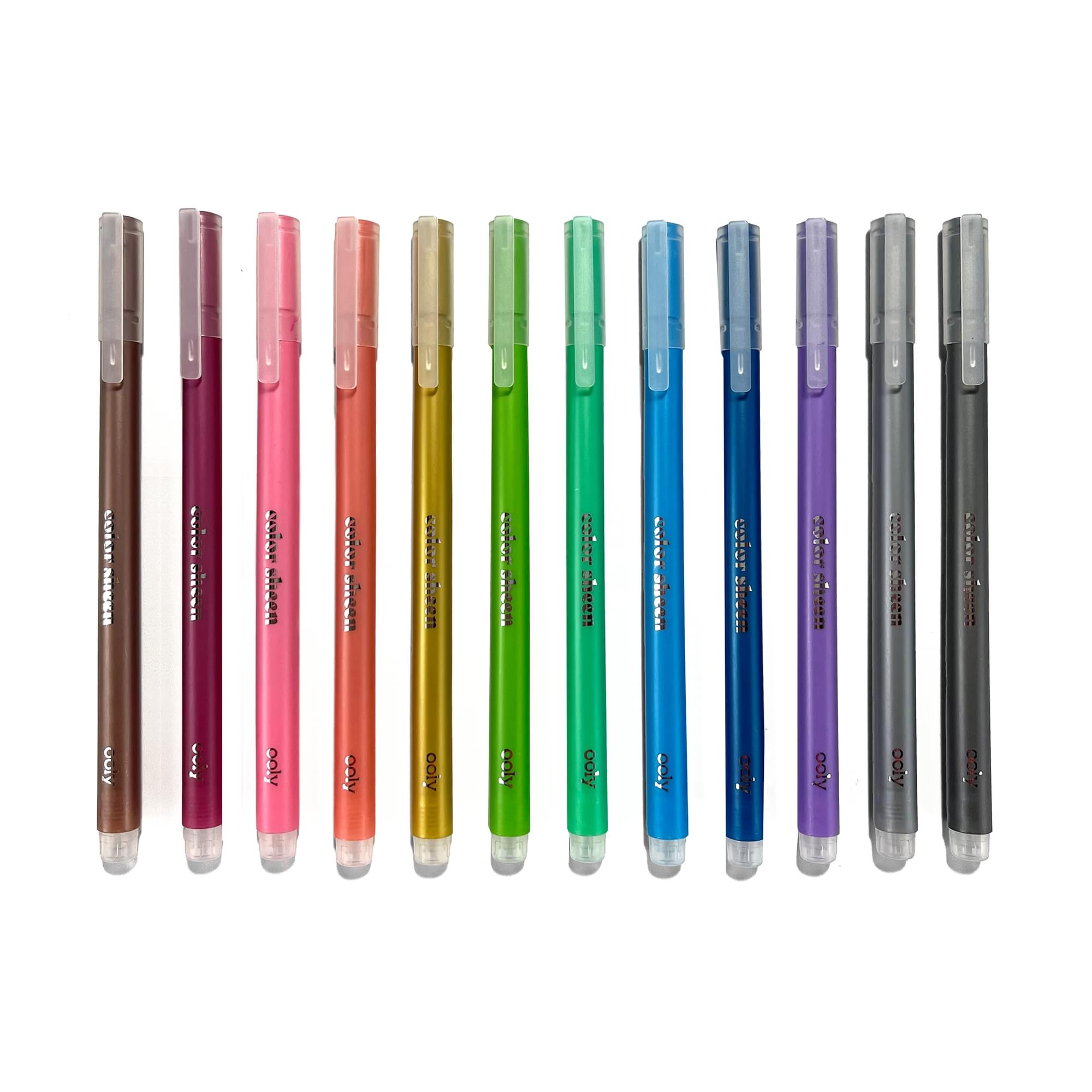 Color Sheen Metallic Colored Gel Pens out of packaging