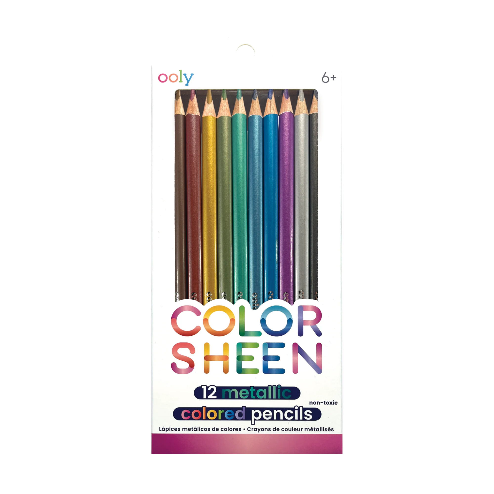 Color Sheen Metallic Colored Pencils - Set of 12 front of packaging