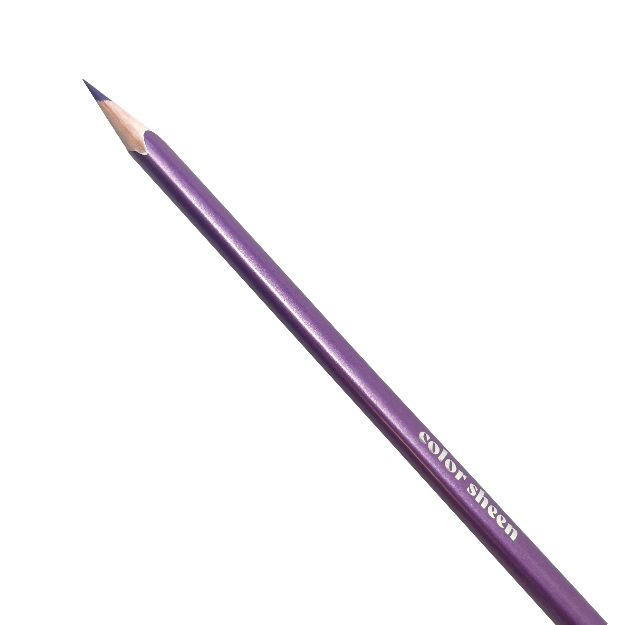 Color Sheen Metallic Colored Pencils - Set of 12 single purple pencil closeup