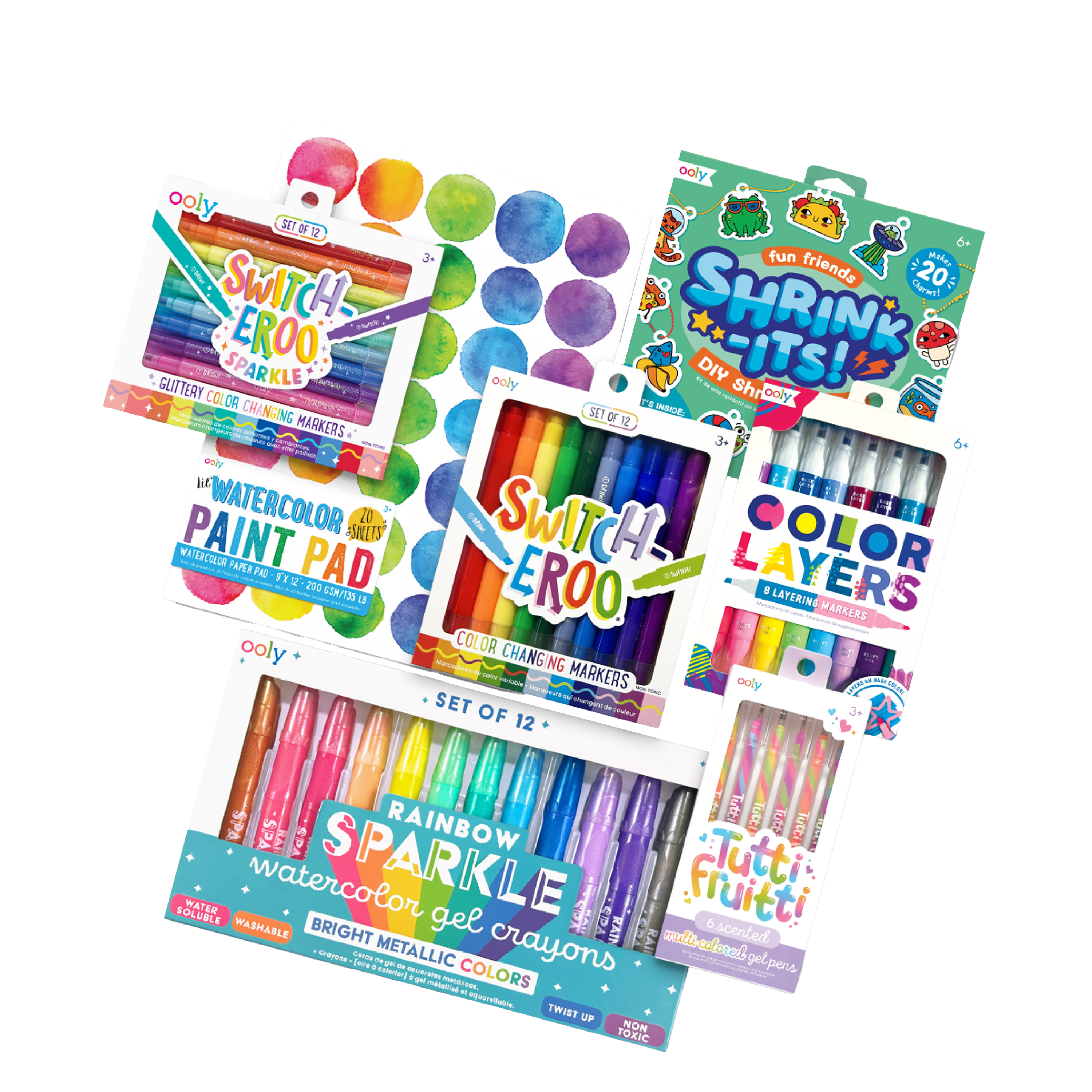 Flat lay of contents of OOLY Color Shifting Bonus Box