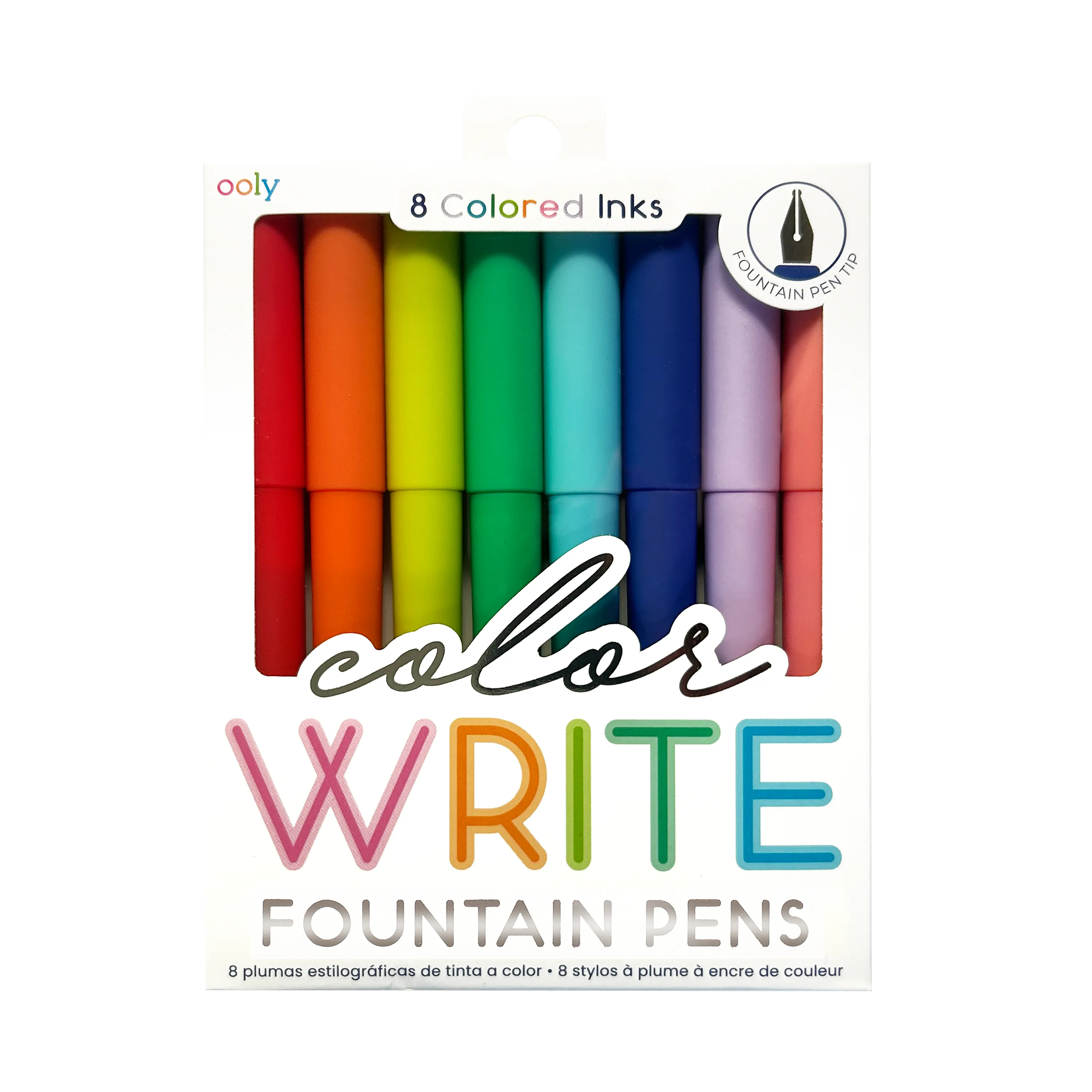 OOLY Color Write Fountain Pens packaging on a white background