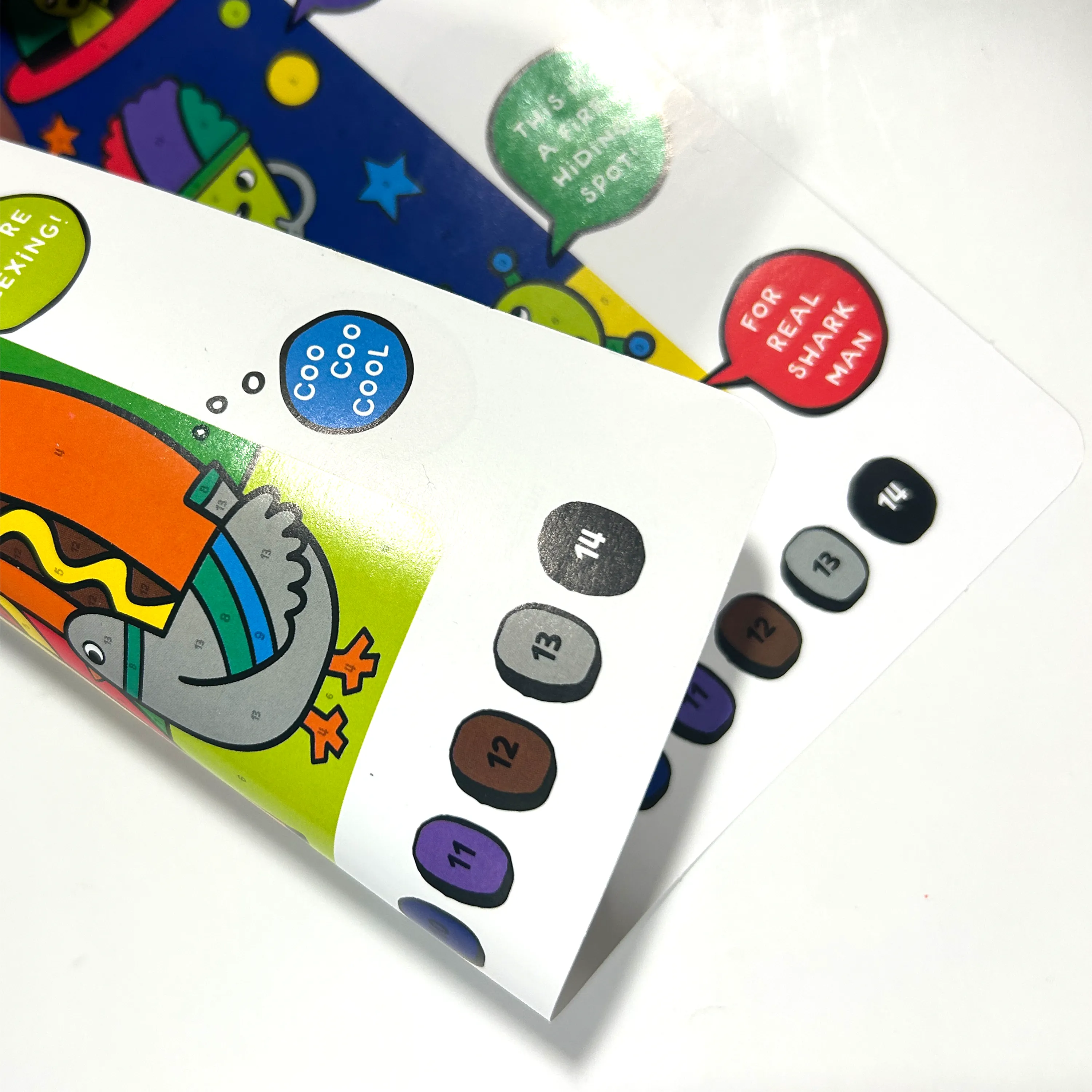 Close up of art board from OOLY Colortopia Color By Number Paint Marker Kit - Epic Adventures