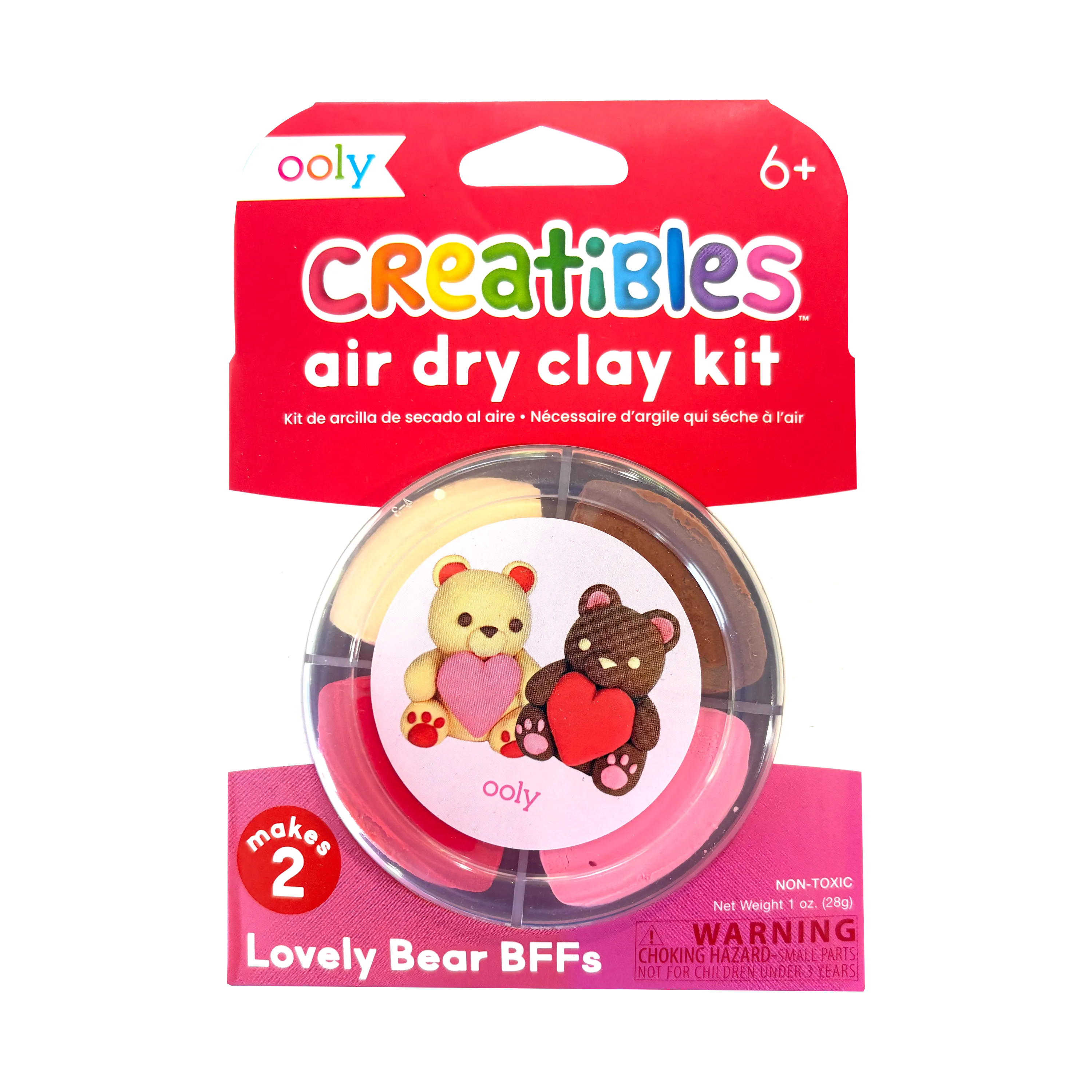 Front of packaging of OOLY Creatibles Air Dry Clay BFFs Kit - Lovely Bears