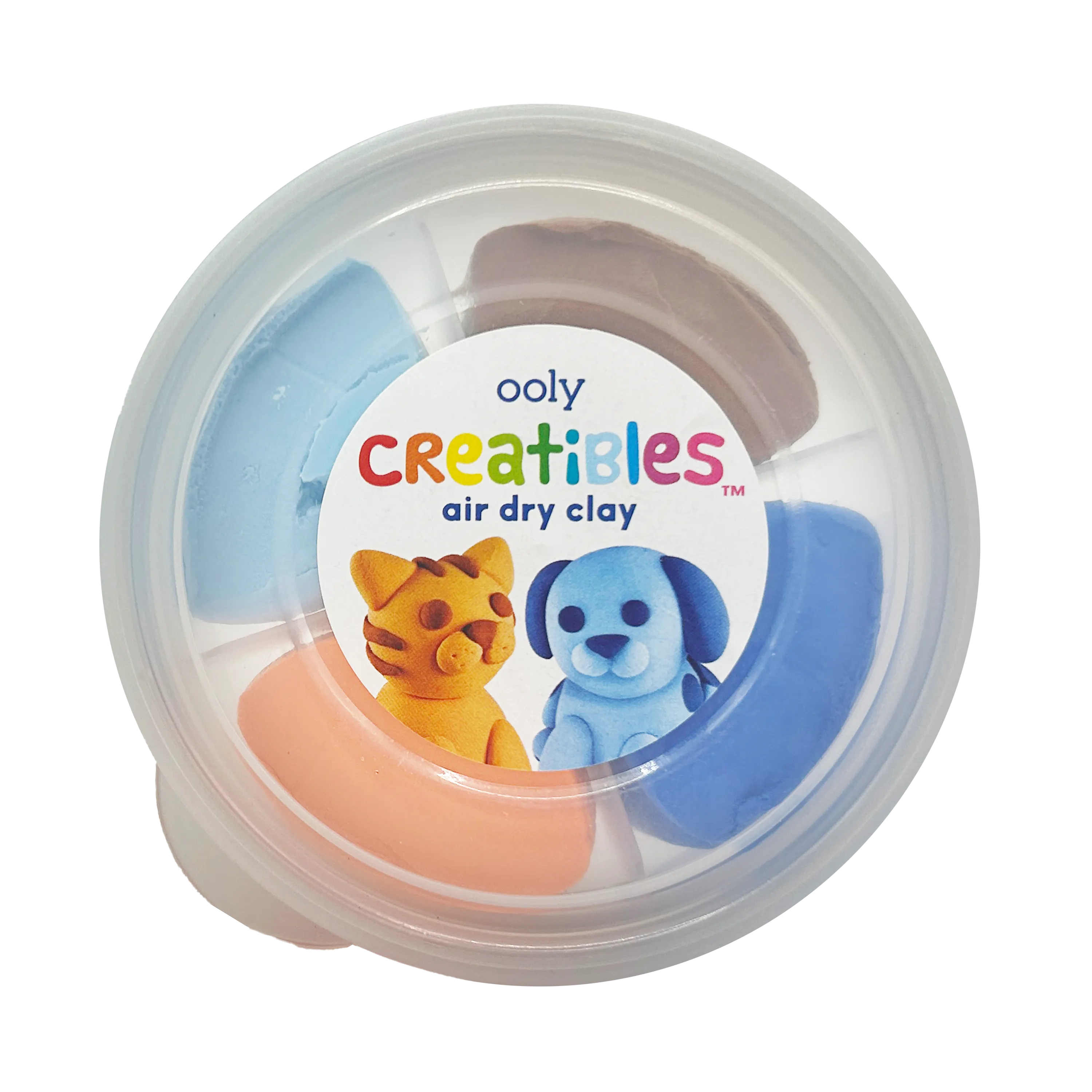 Closed tub of OOLY Creatibles Mini Air Dry Clay Kit - Pet BFFs