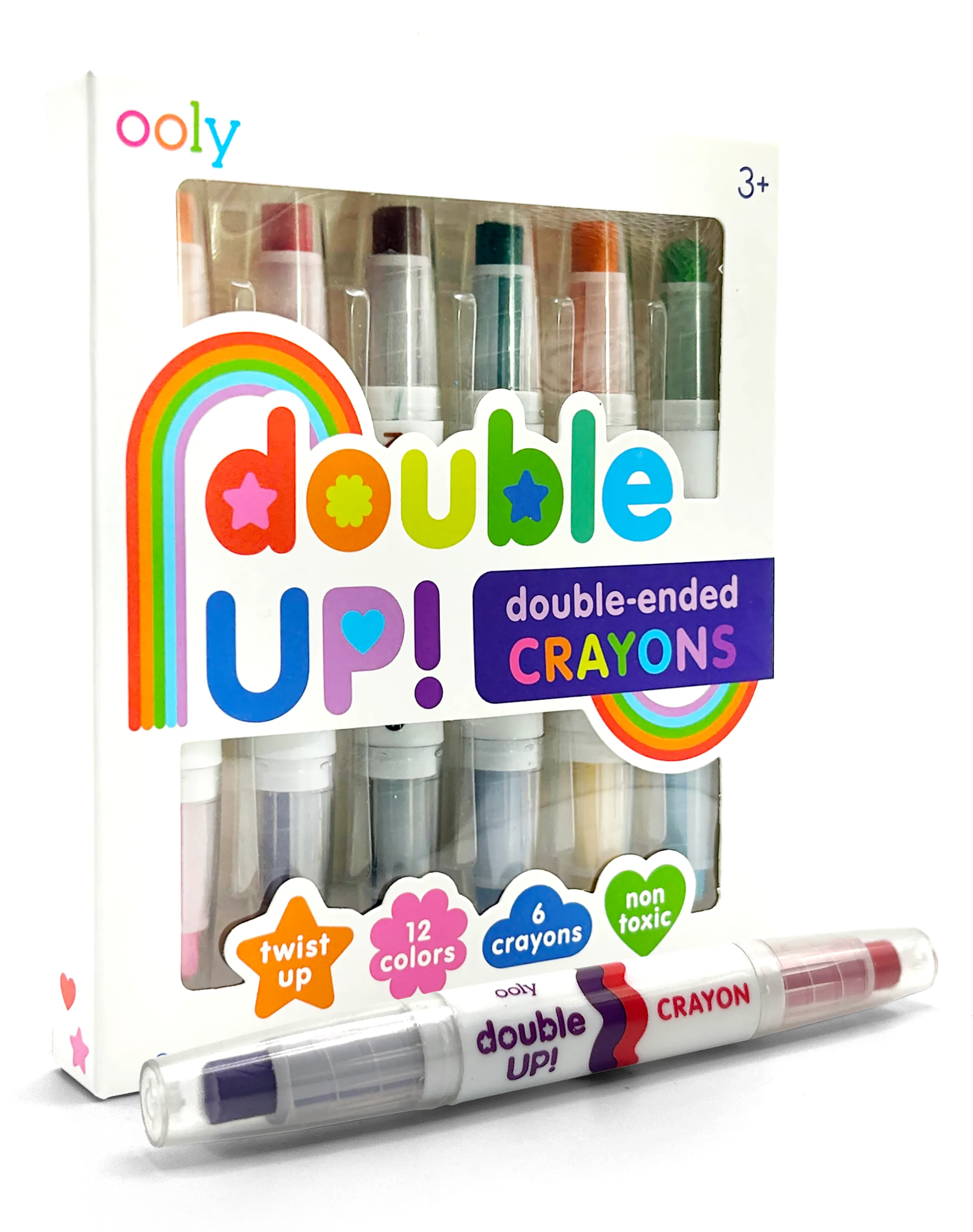 Quarter angle of OOLY Double Up! Double-Ended Crayons