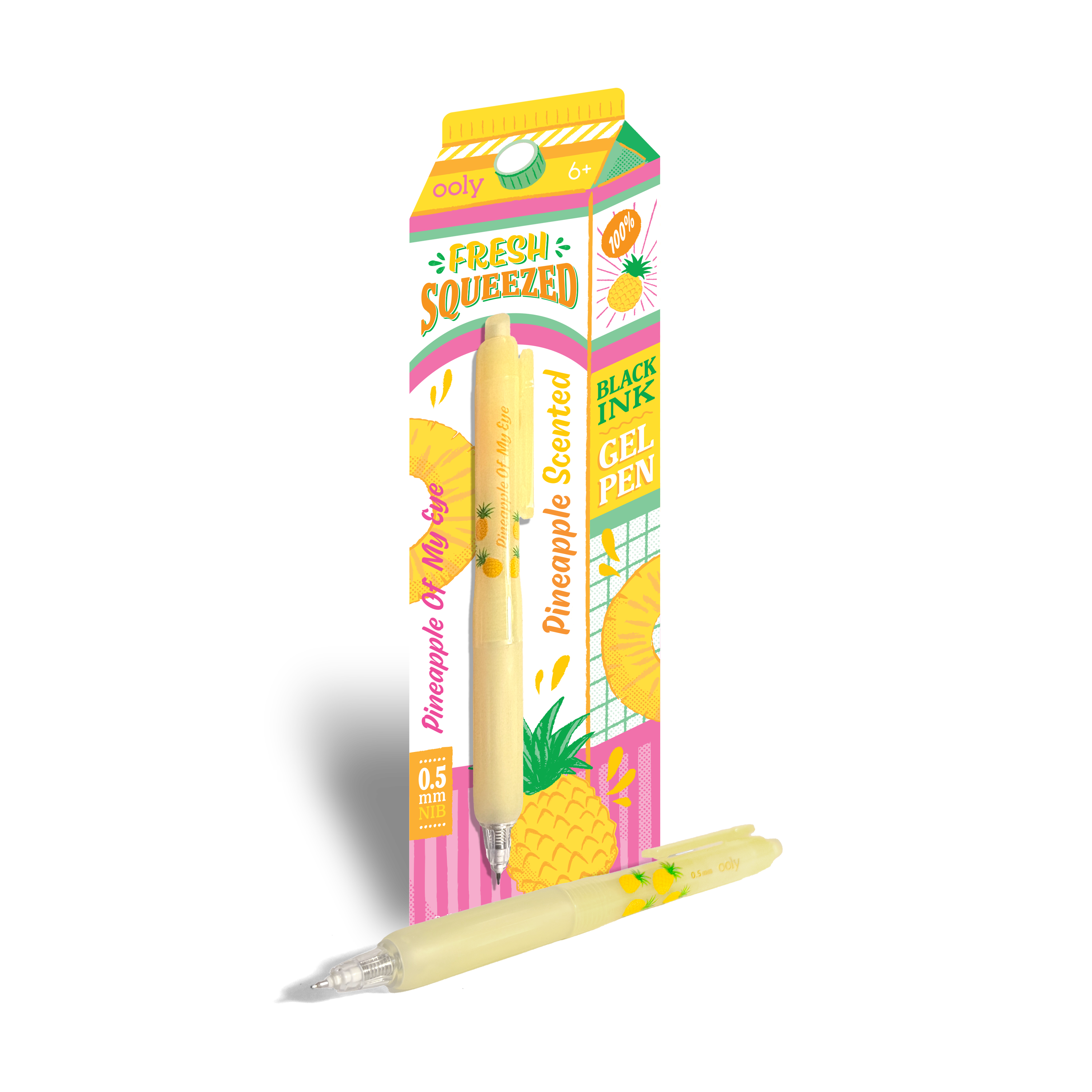 Fresh Squeezed Fruit Scented Gel Pen - Black Ink - Pineapple