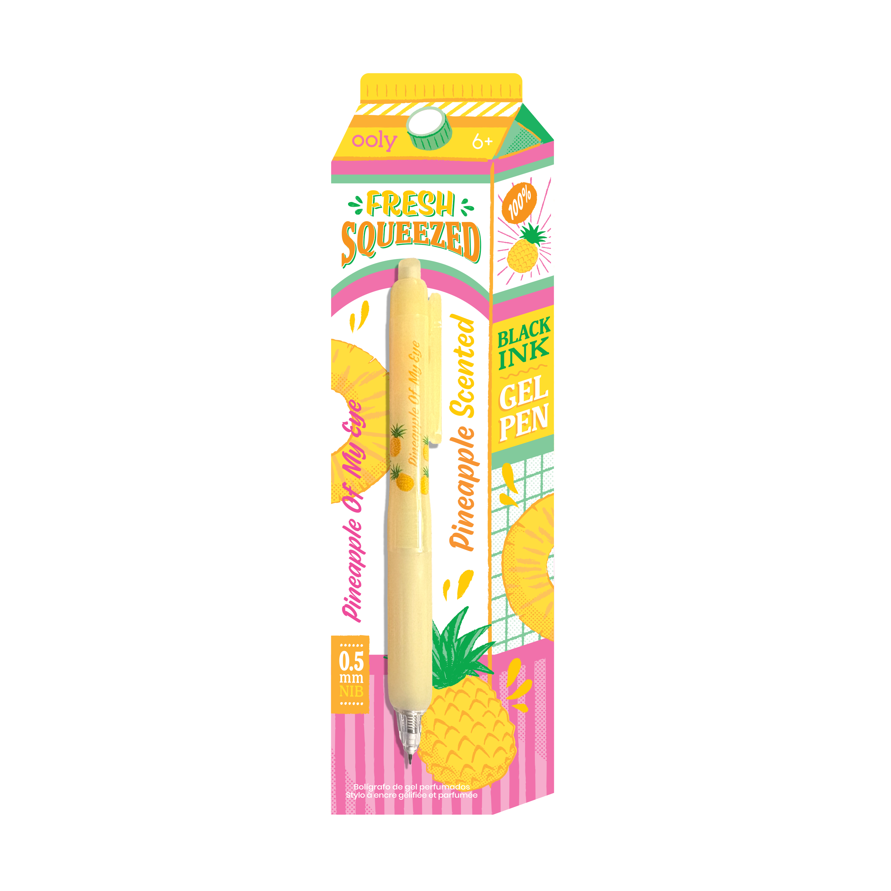 Fresh Squeezed Fruit Scented Gel Pen - Black Ink - Pineapple
