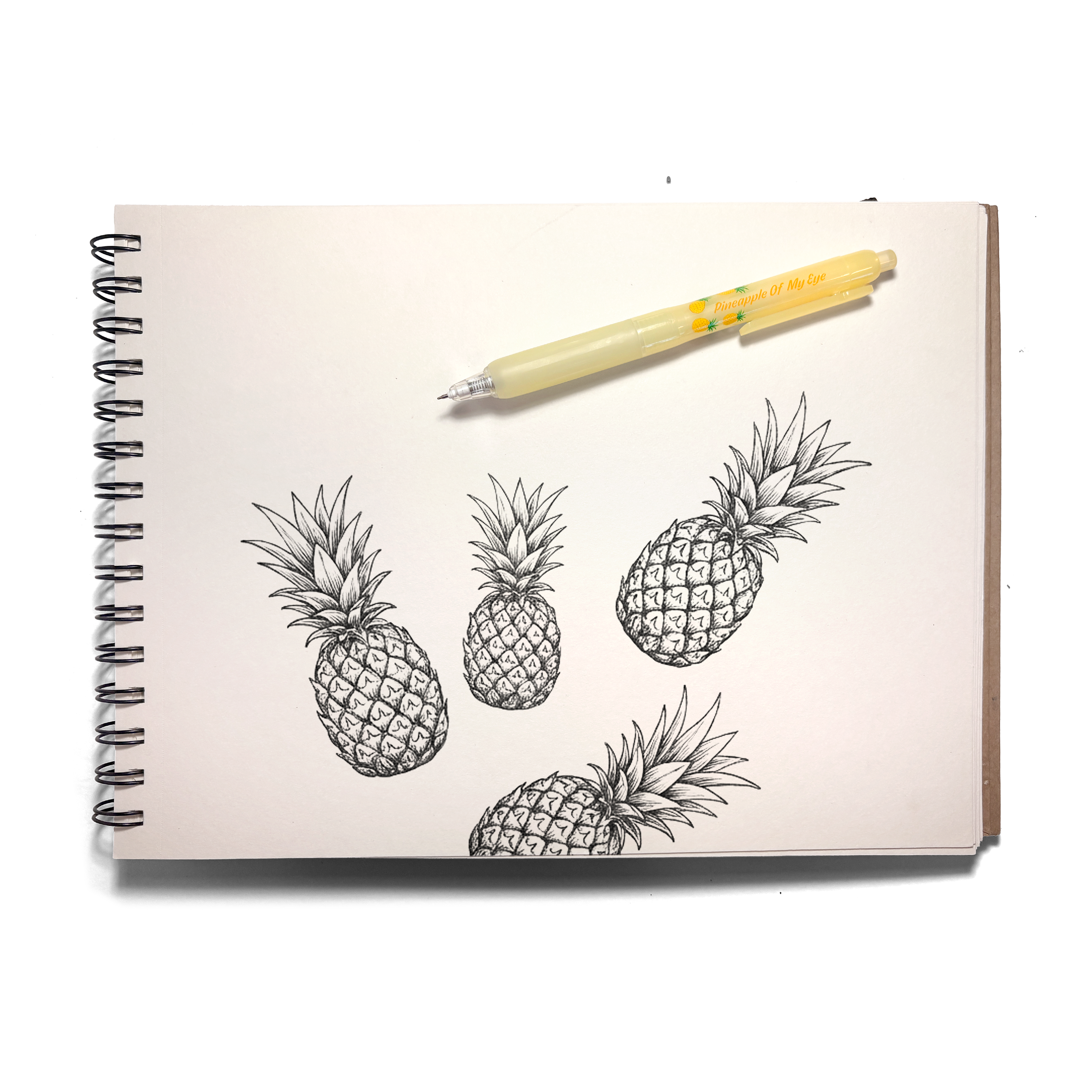 Fresh Squeezed Fruit Scented Gel Pen - Black Ink - Pineapple