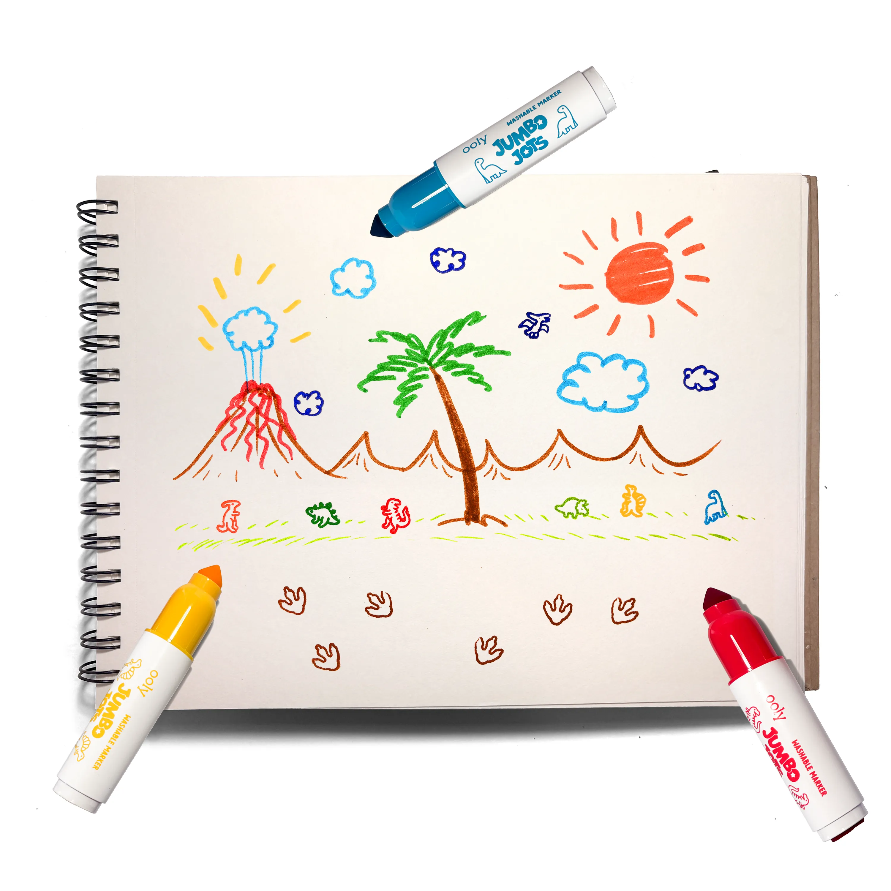 Jumbo Jots Dual Tip Stamp Markers - Dinosaur - Set of 8