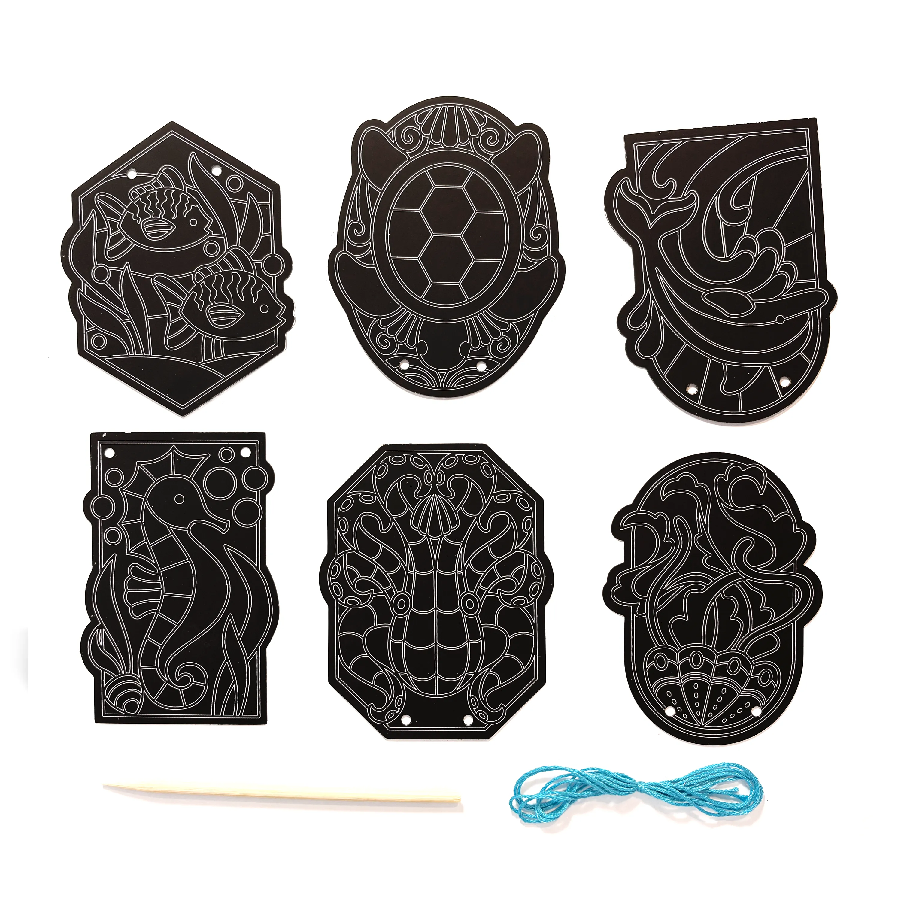Scratch & Scribble Window Banner Kit - Ocean