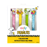 Front of packaging of OOLY x Peanuts - Black Ink Retractable Gel Pens