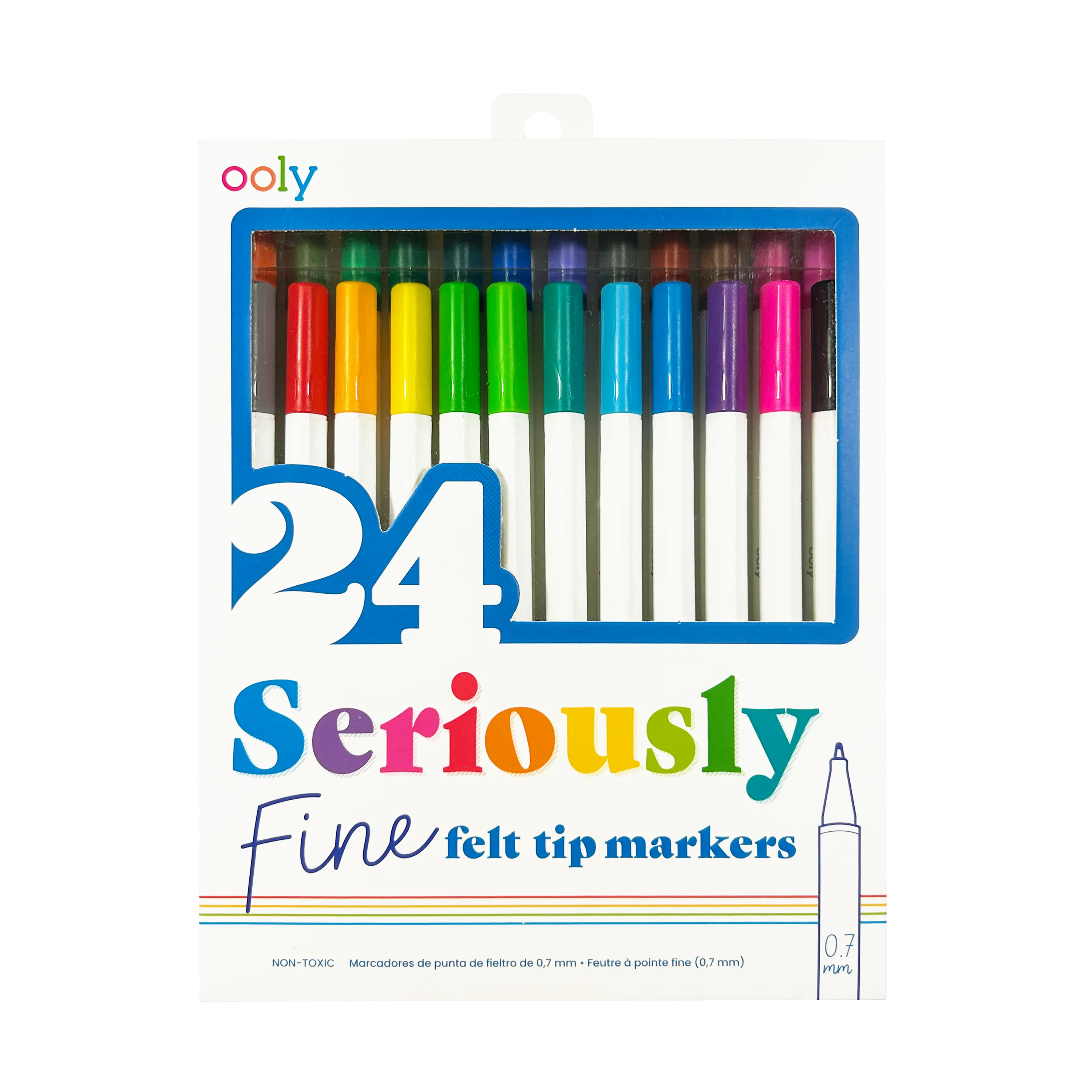 Front of packaging of OOLY Seriously Fine Tip Marker set
