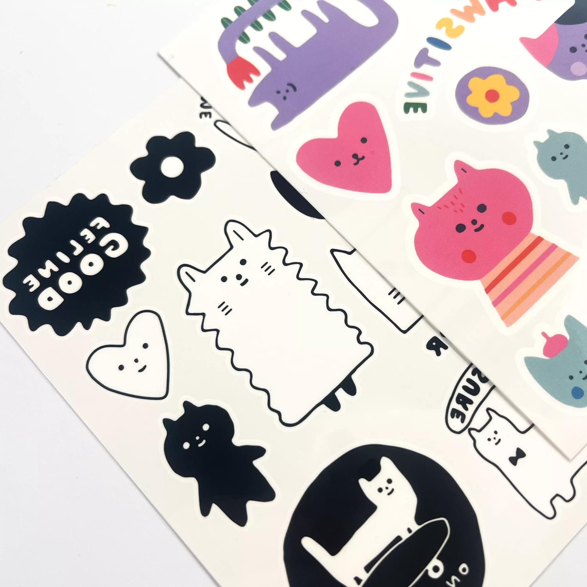 Close up of Tattoo-Palooza x Suzy Ultman: Temporary Tattoos Mini Pack - Pawsitive Cats