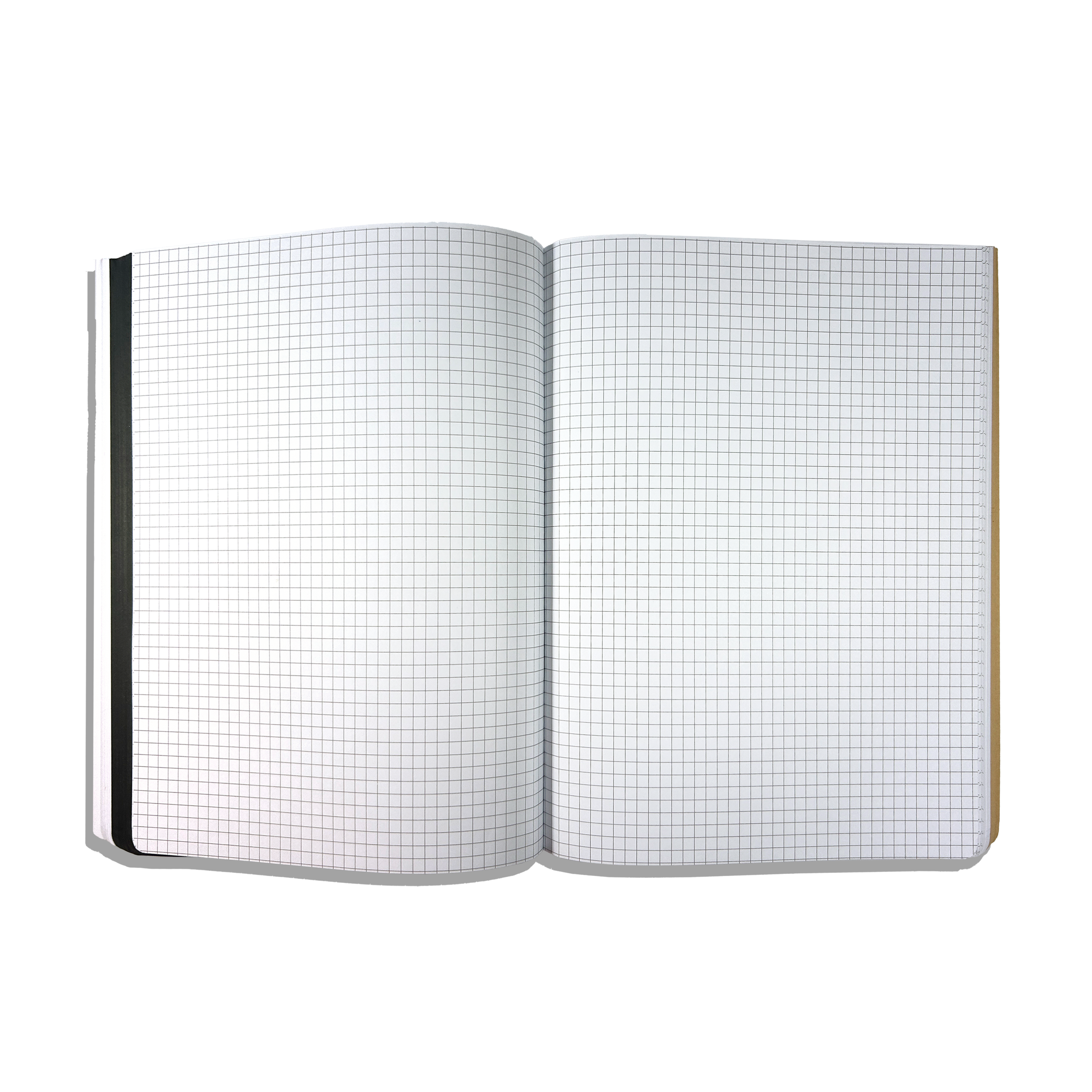 Graph paper pages in an opened OOLY's The Paper Works Sketchbook on a white background